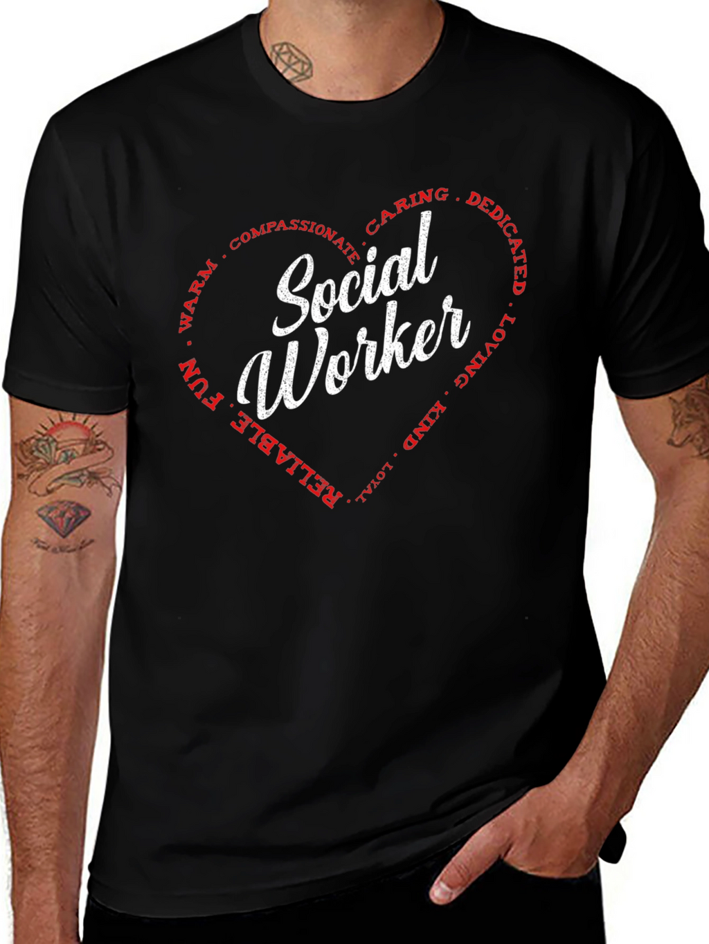 Social Worker Heart T-Shirt - Caring Dedicated Tee