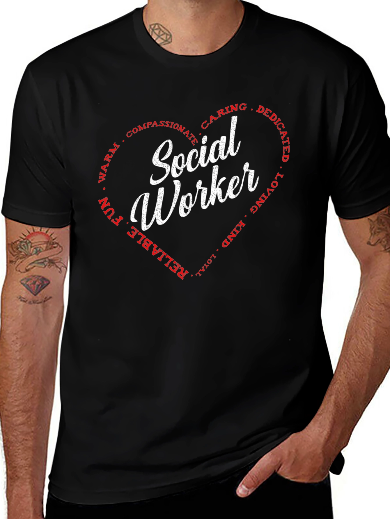 Social Worker Heart T-Shirt - Caring Dedicated Tee