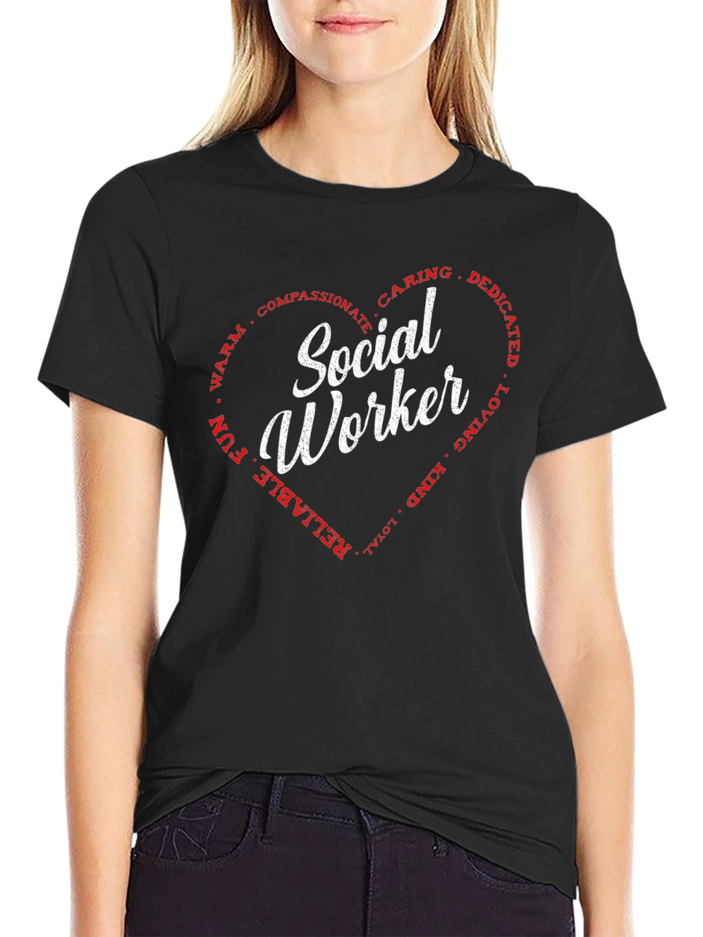 Social Worker Heart T-Shirt - Caring Dedicated Tee