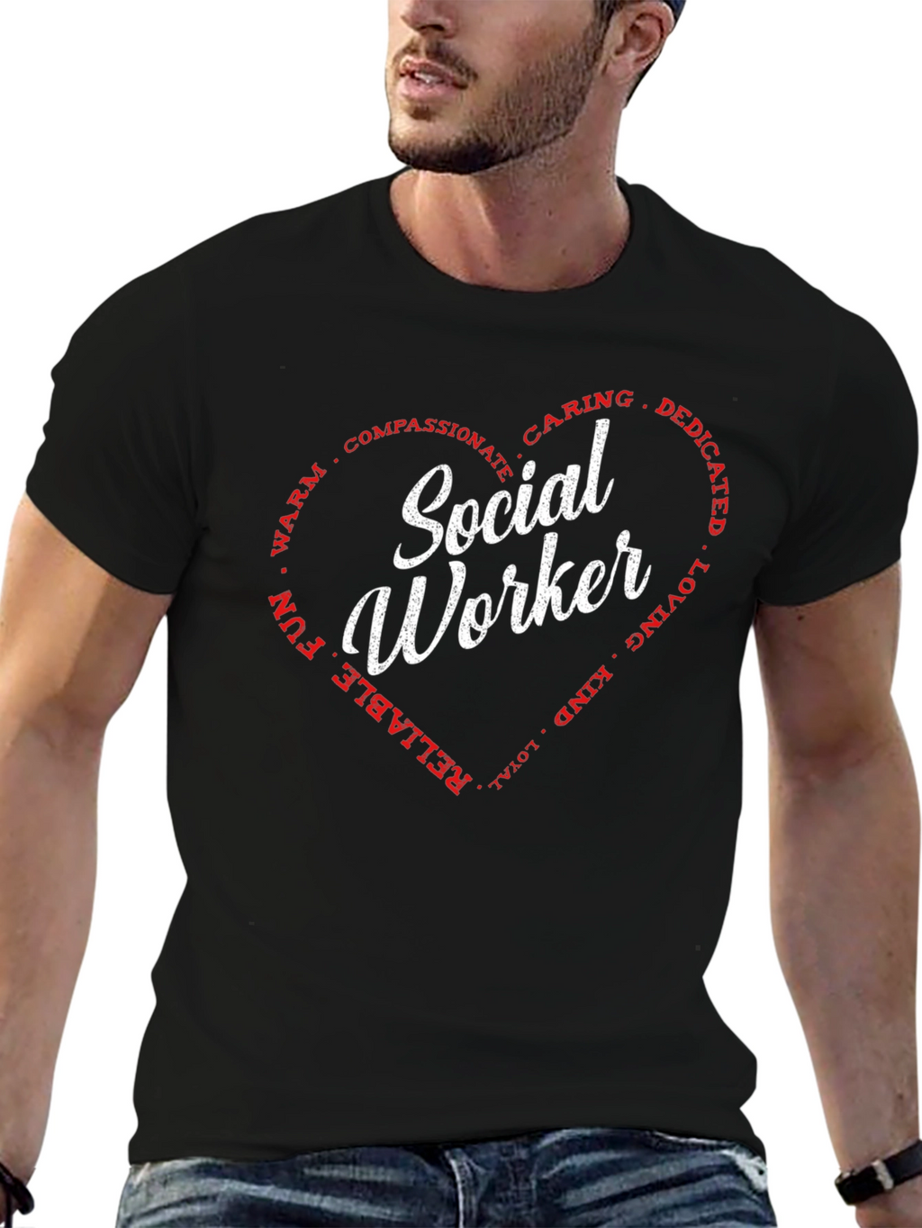 Social Worker Heart T-Shirt - Caring Dedicated Tee