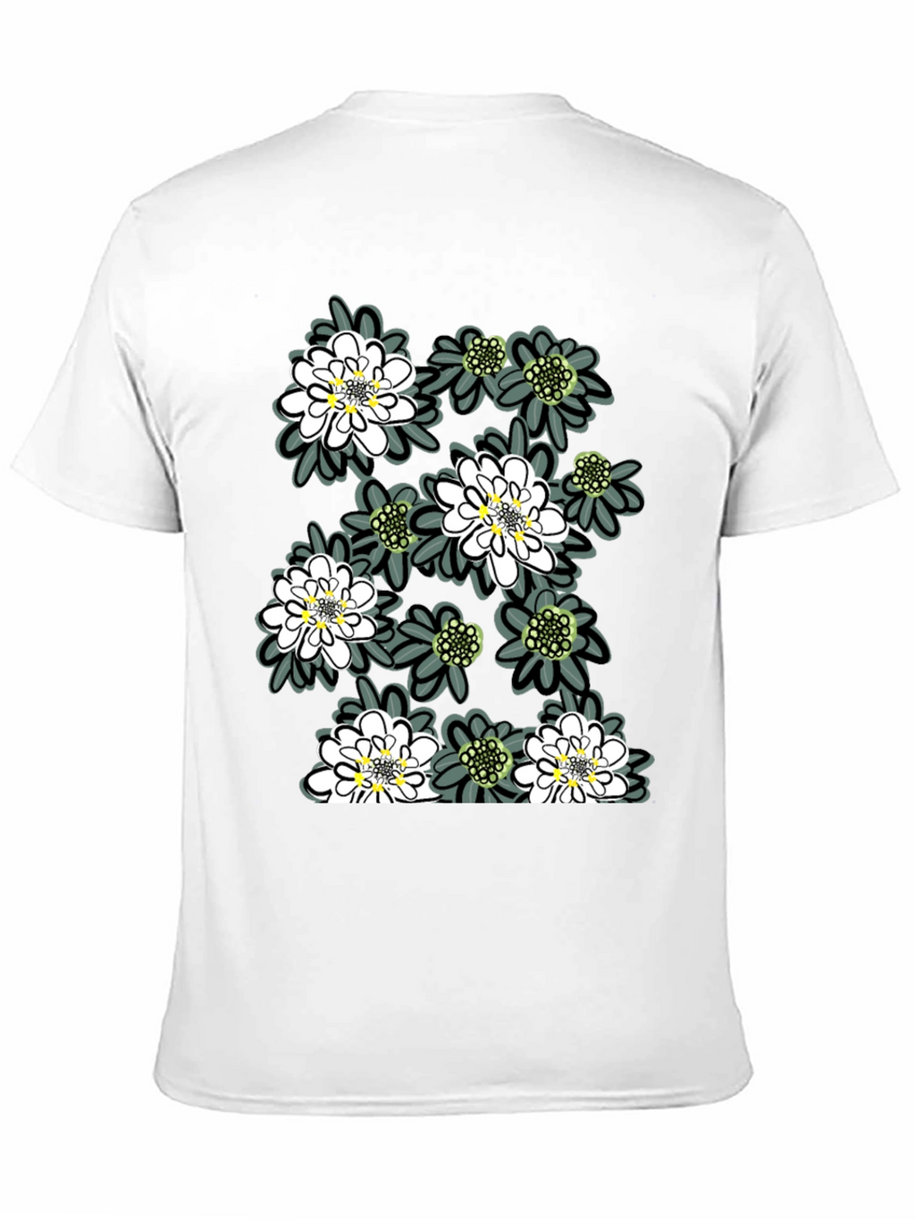 Floral Print Tee - Trendy Black Cotton T-Shirt
