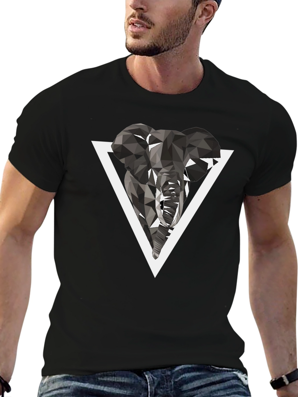 Geometric Elephant Graphic T-Shirt