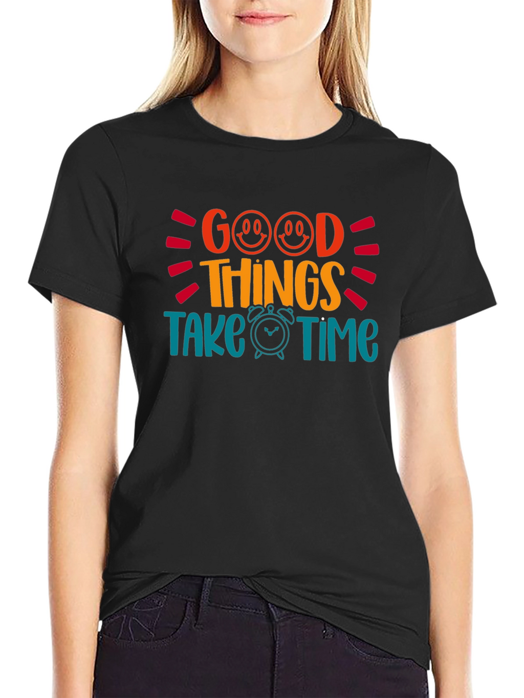 Good Things Take Time Graphic Tee - Black