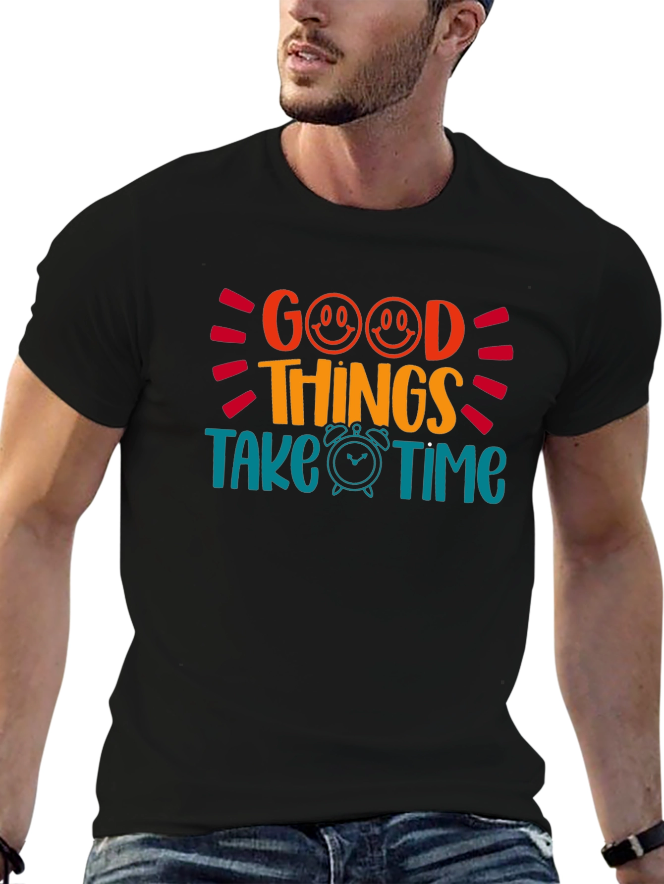 Good Things Take Time Graphic Tee - Black