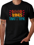 Good Things Take Time Graphic Tee - Black