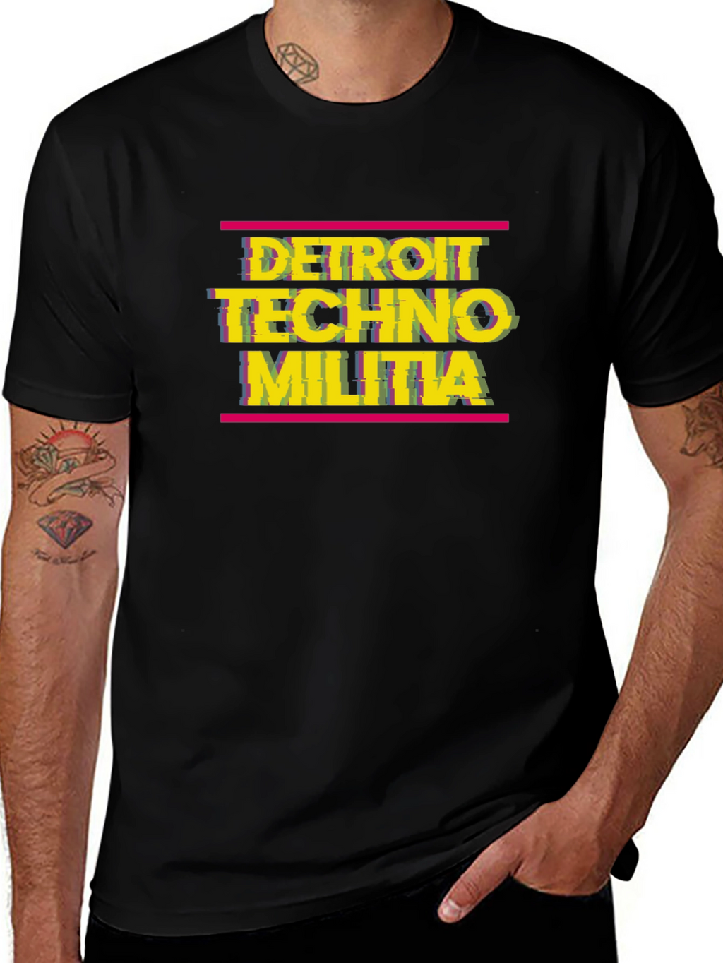 Detroit Techno Militia Graphic Tee - Black