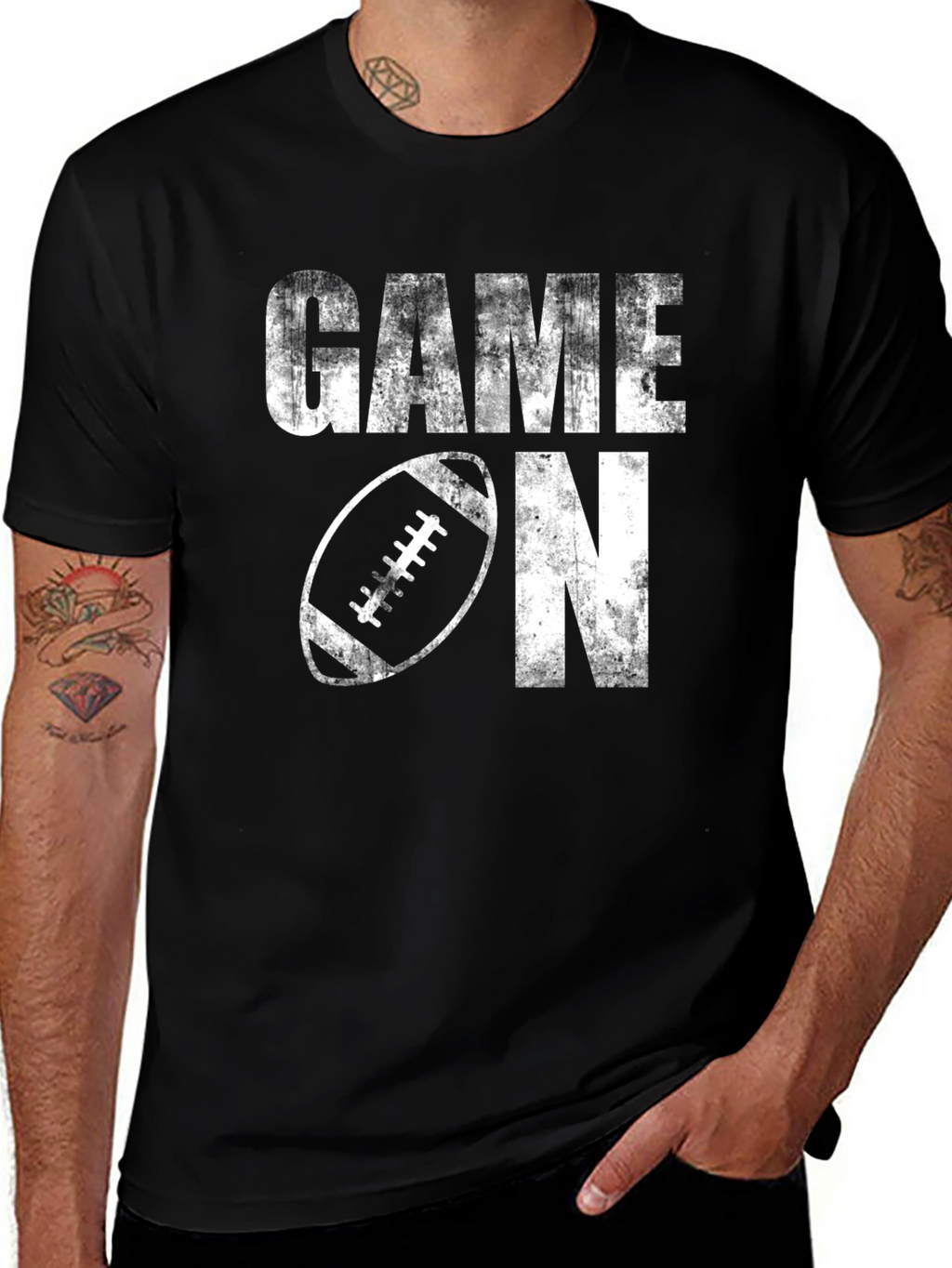 Game On Football Graphic Tee - Black