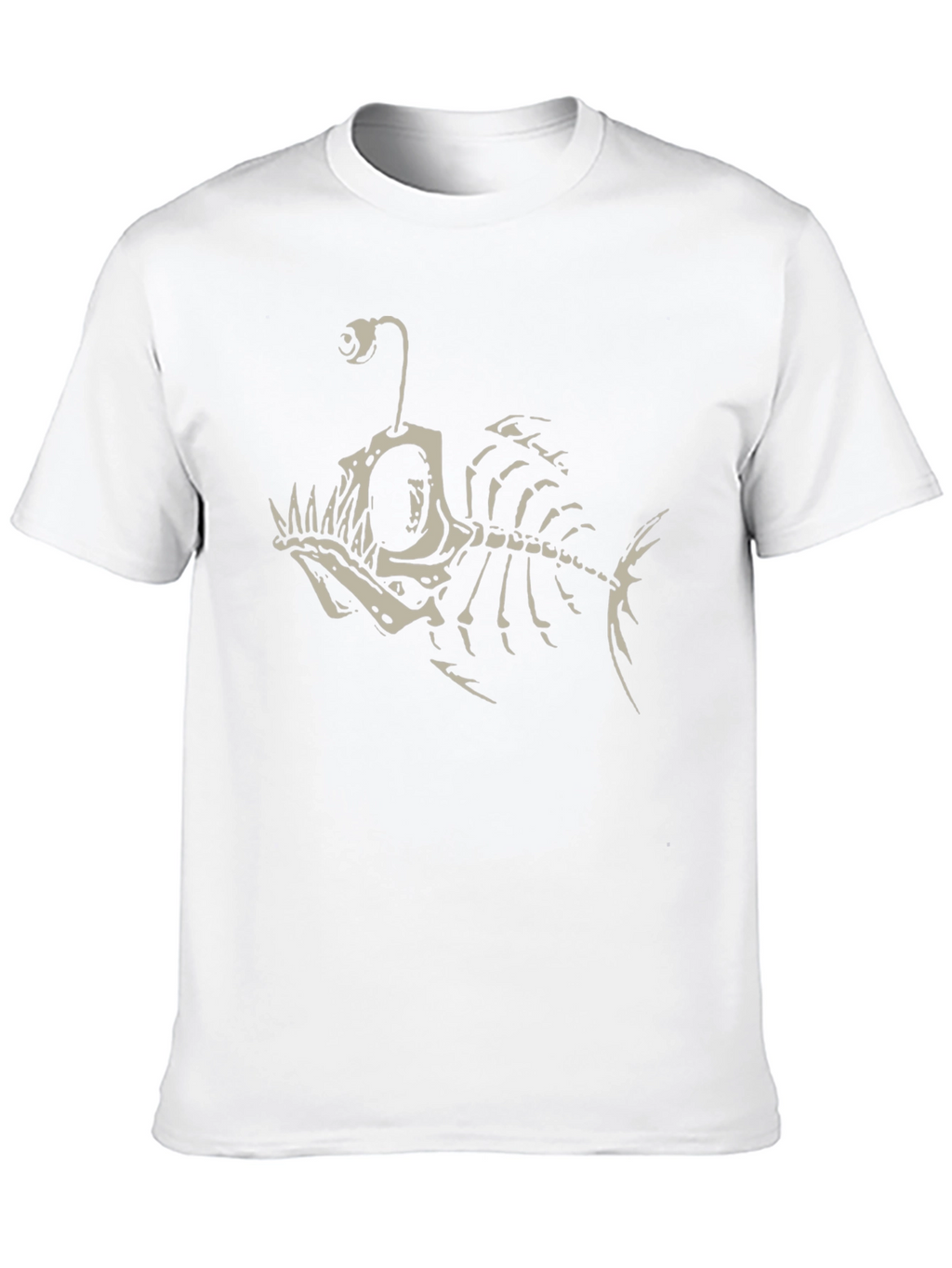 Angler Fish Skeleton Graphic Tee - Black Cotton T-Shirt