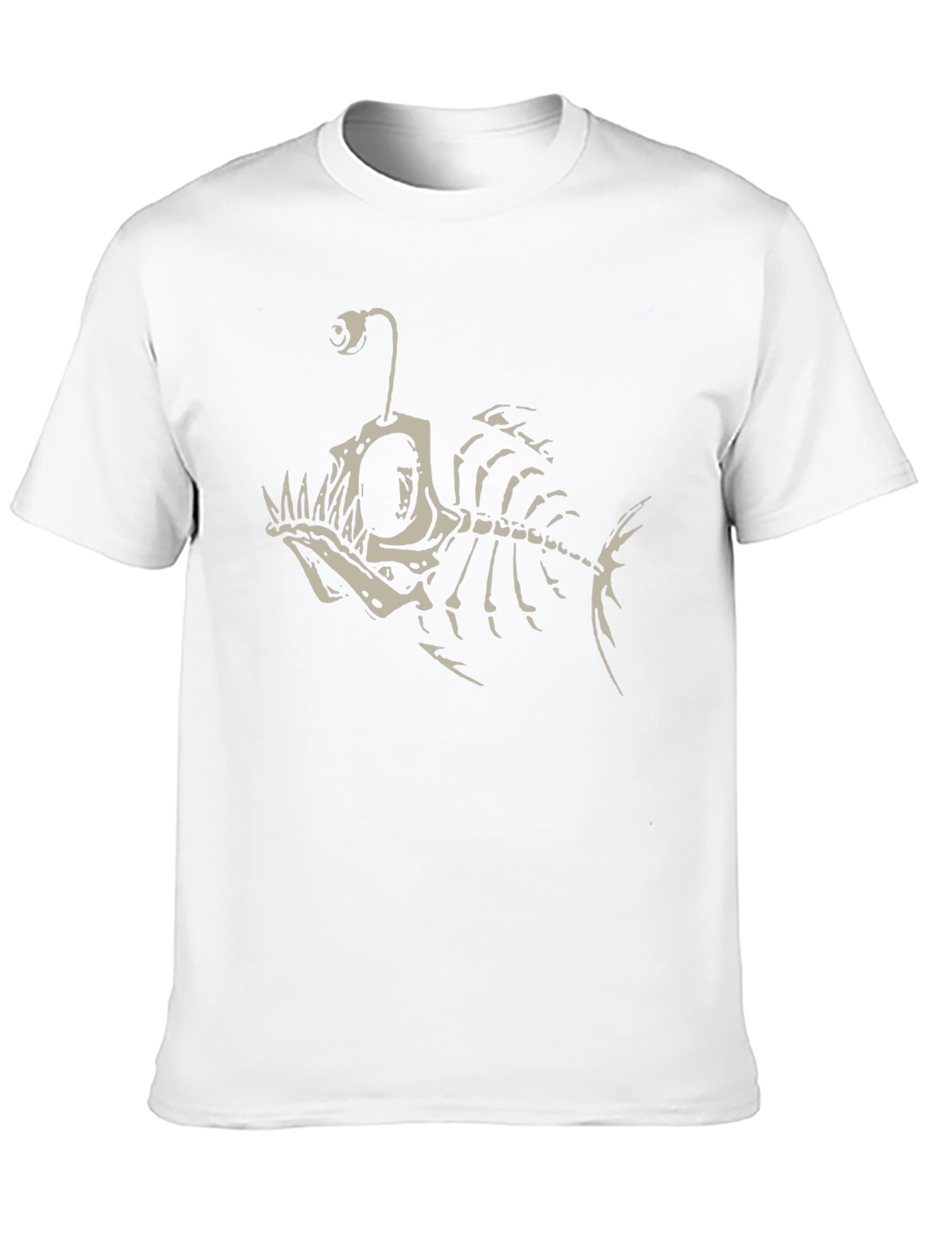 Angler Fish Skeleton Graphic Tee - Black Cotton T-Shirt