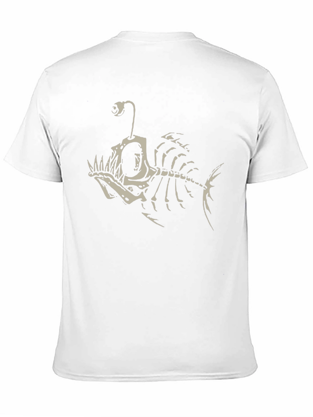 Angler Fish Skeleton Graphic Tee - Black Cotton T-Shirt
