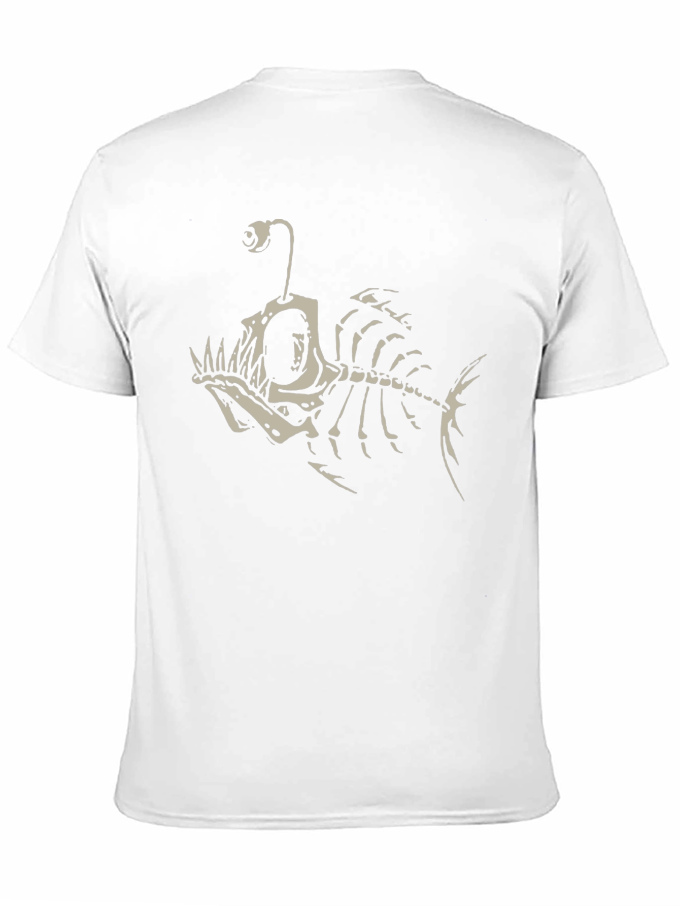 Angler Fish Skeleton Graphic Tee - Black Cotton T-Shirt