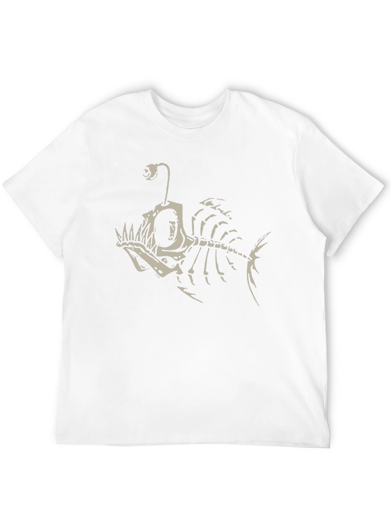 Angler Fish Skeleton Graphic Tee - Black Cotton T-Shirt