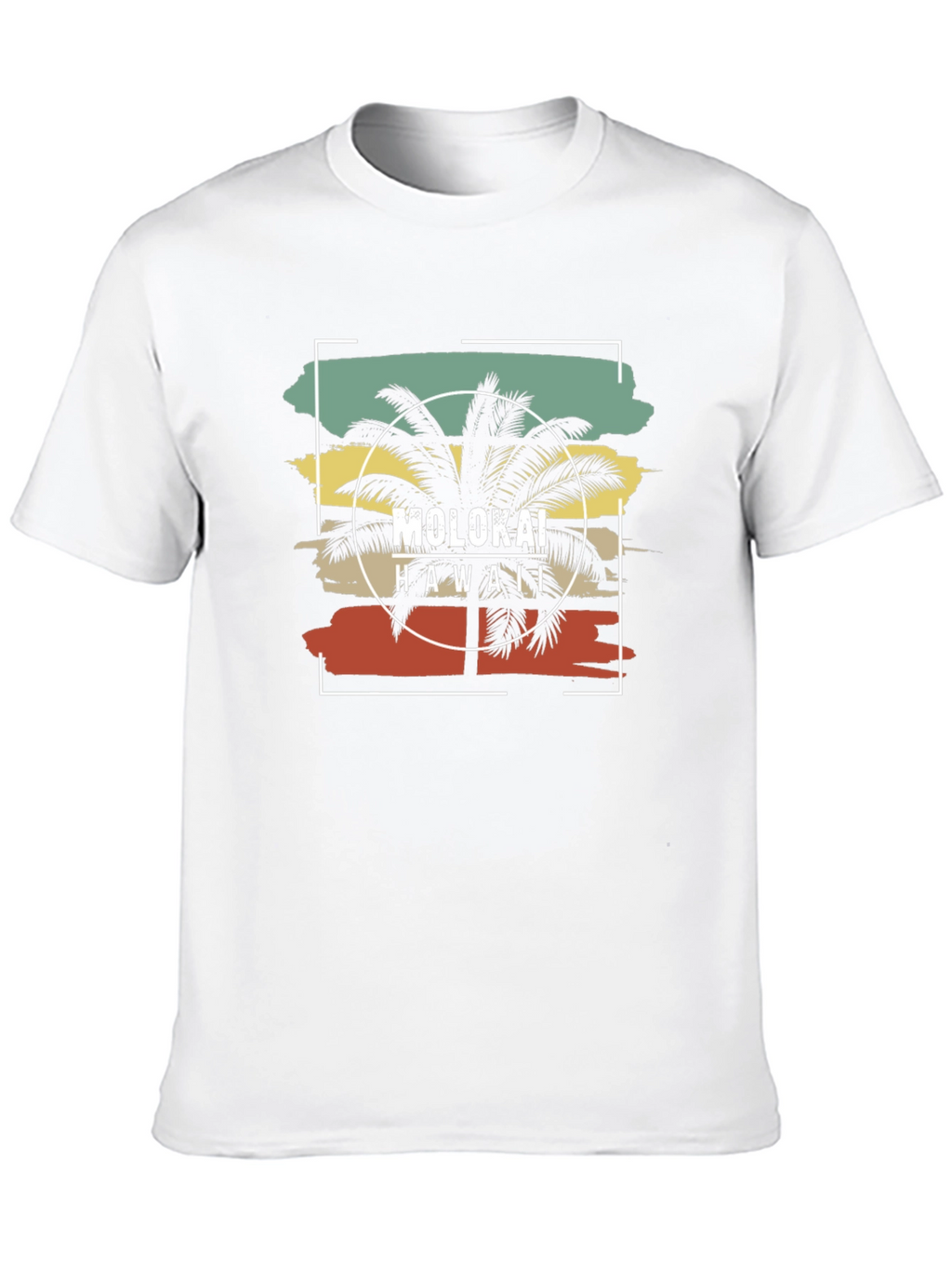 Molokai Hawaii Palm Tree Graphic T-Shirt