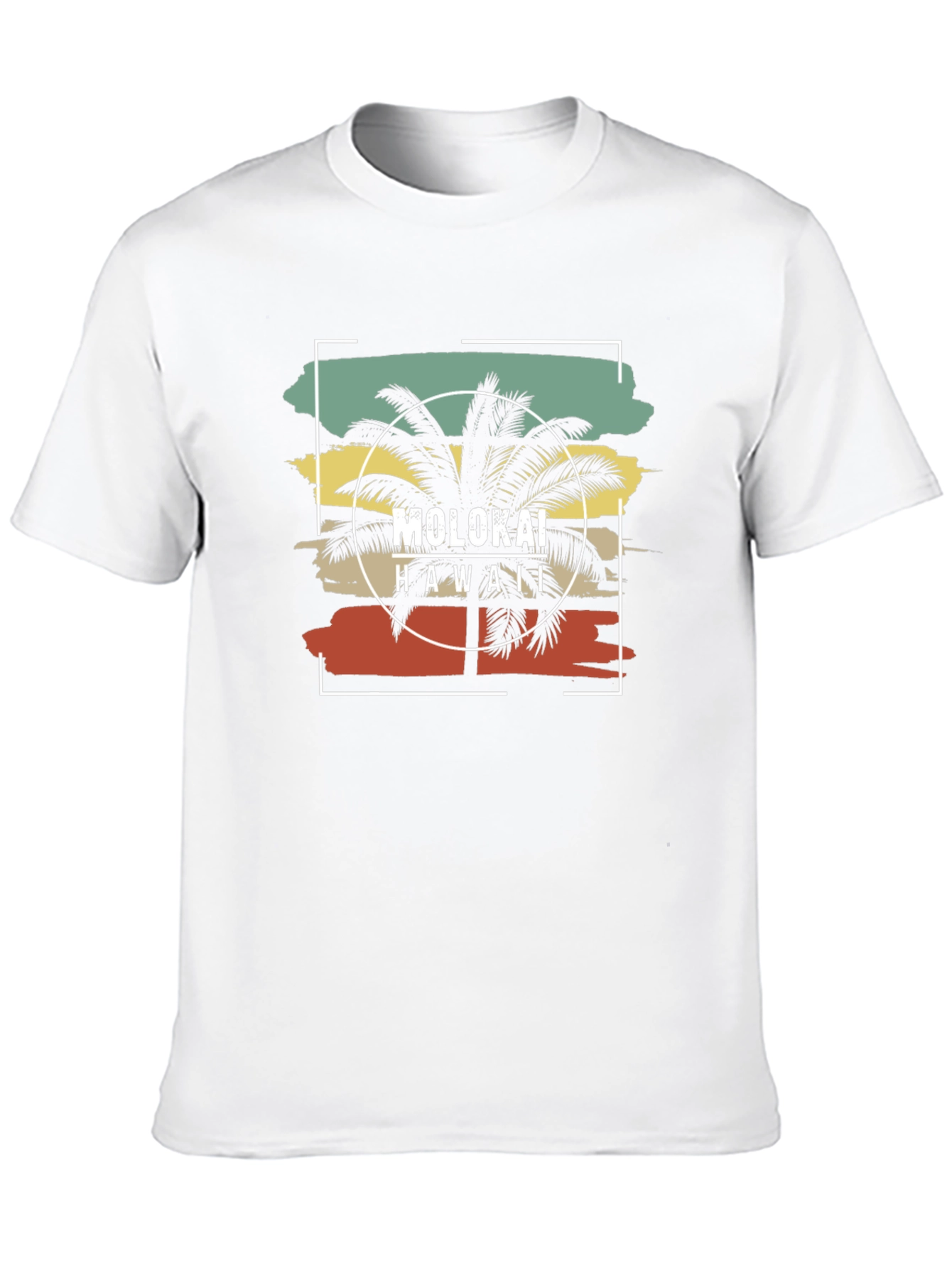 Molokai Hawaii Palm Tree Graphic T-Shirt