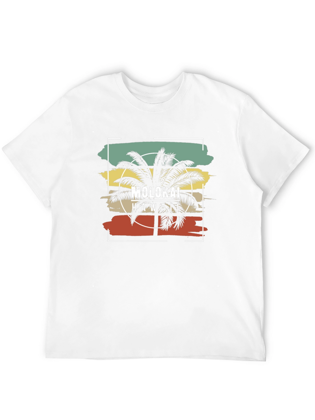 Molokai Hawaii Palm Tree Graphic T-Shirt