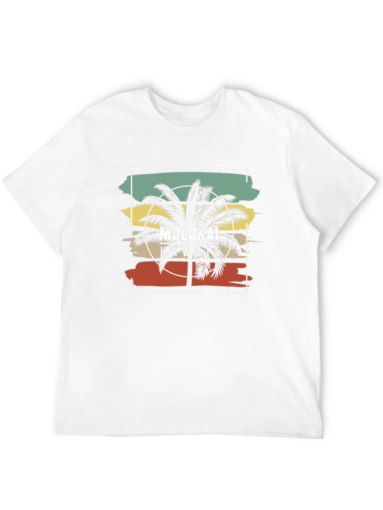 Molokai Hawaii Palm Tree Graphic T-Shirt