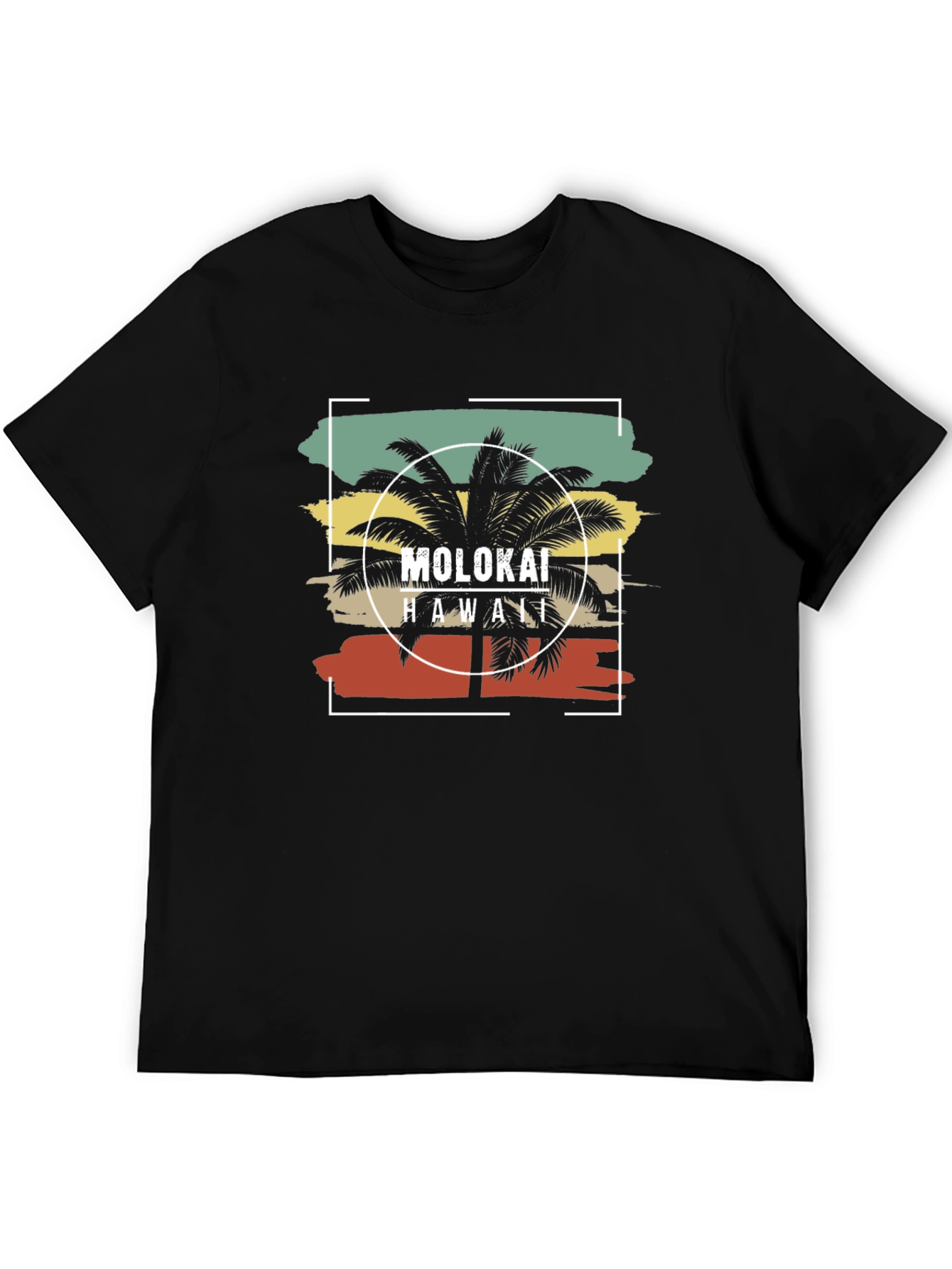 Molokai Hawaii Palm Tree Graphic T-Shirt