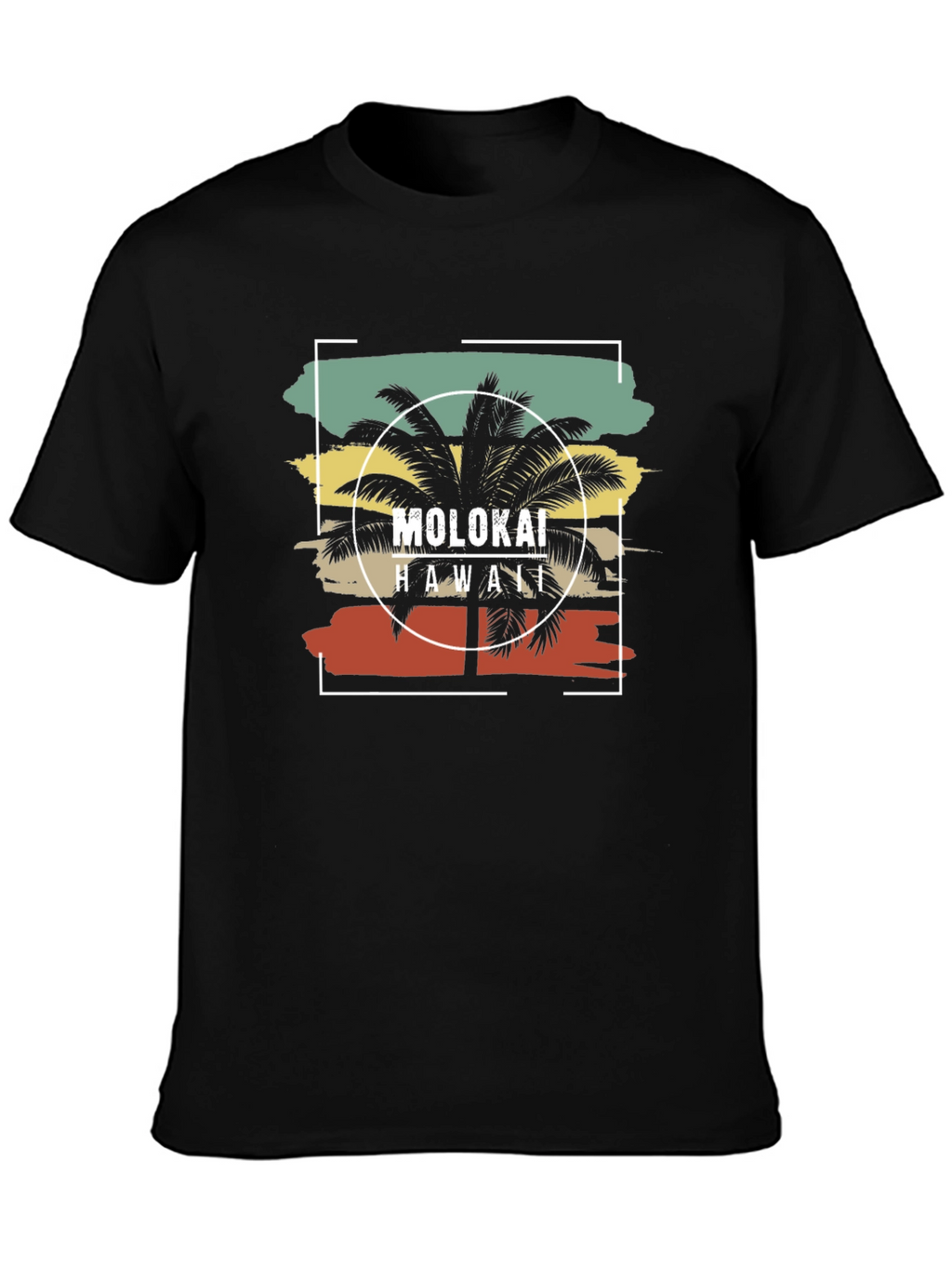 Molokai Hawaii Palm Tree Graphic T-Shirt
