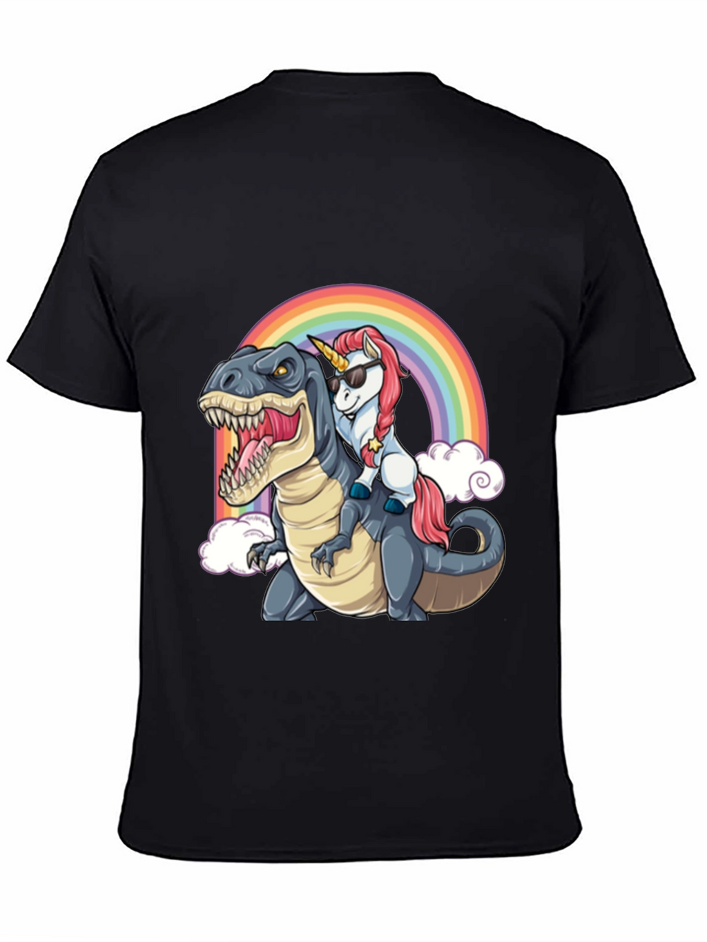Unicorn Riding Dinosaur T-Shirt