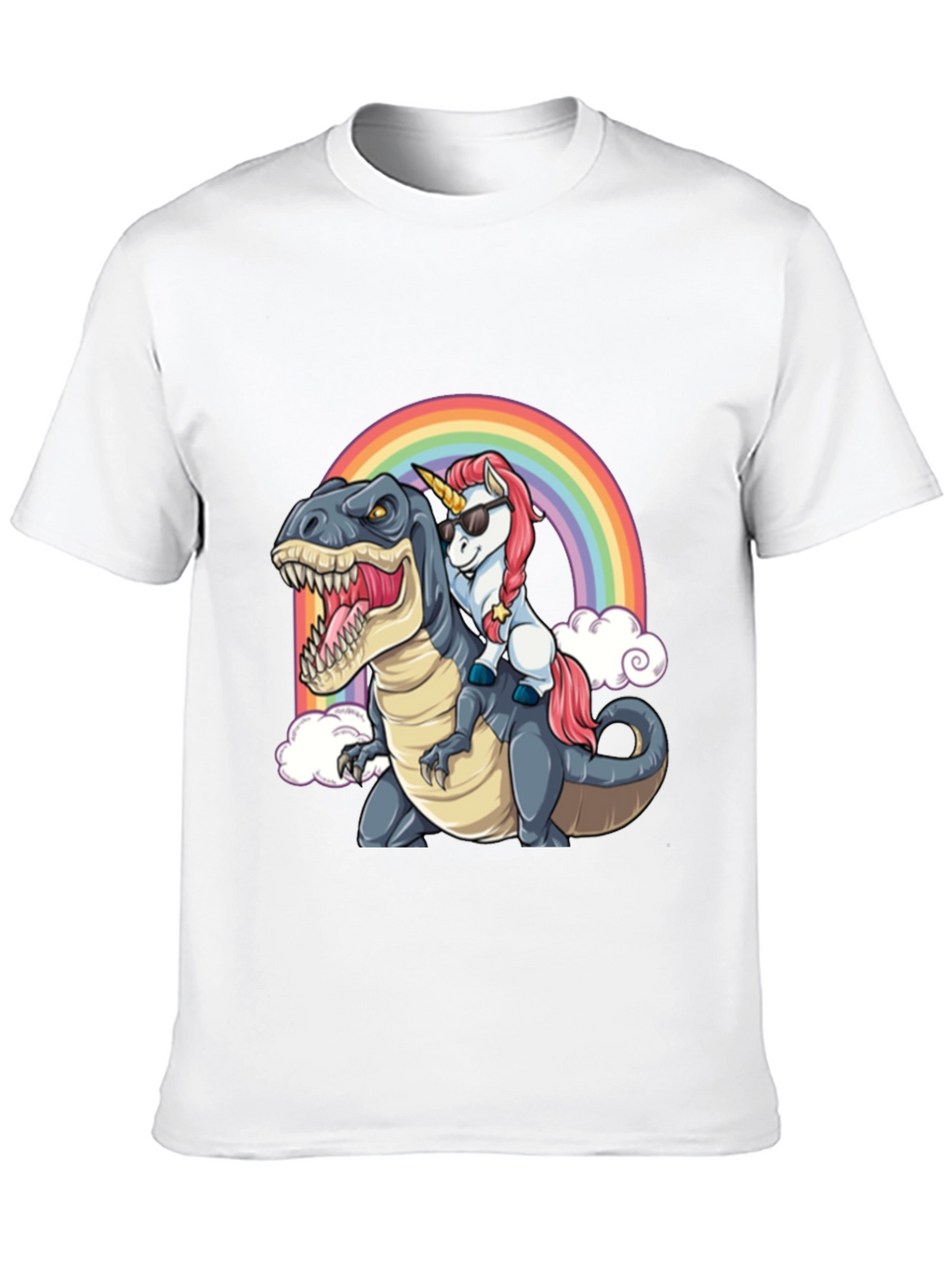 Unicorn Riding Dinosaur T-Shirt