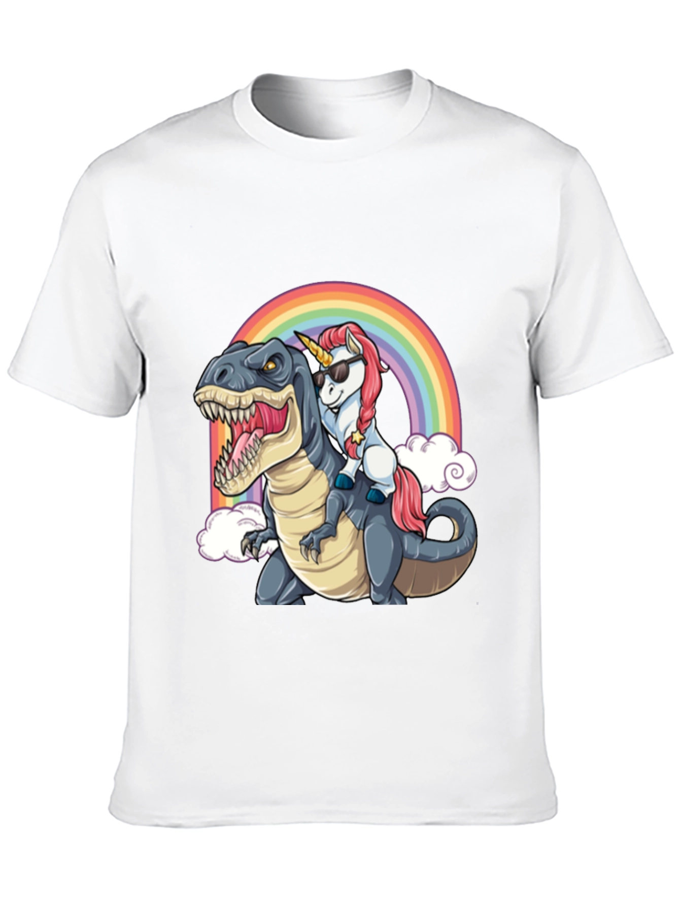 Unicorn Riding Dinosaur T-Shirt