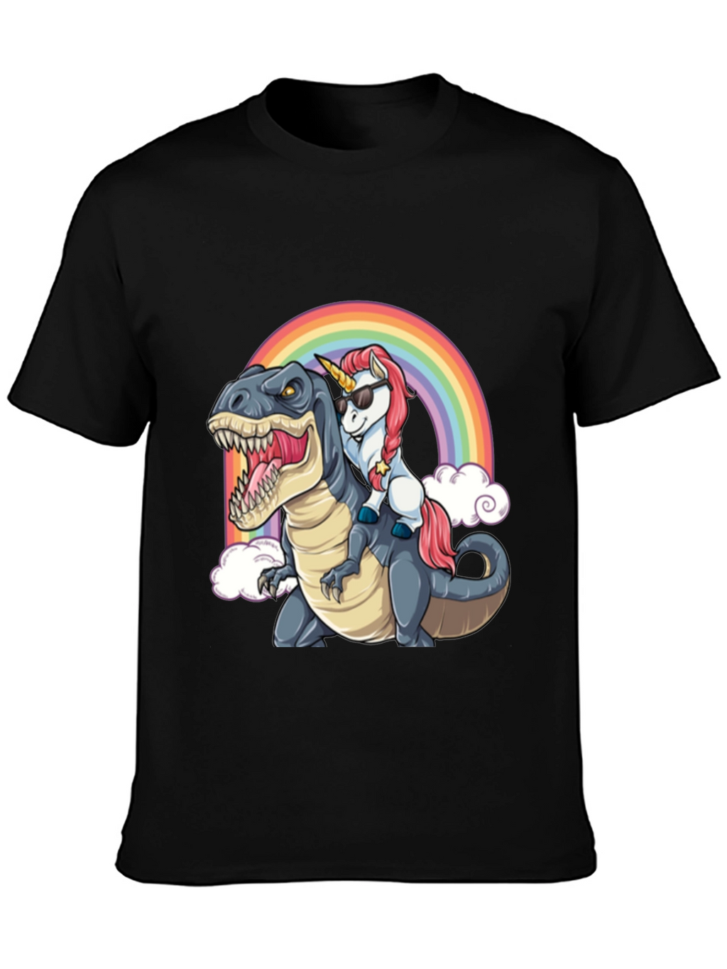 Unicorn Riding Dinosaur T-Shirt