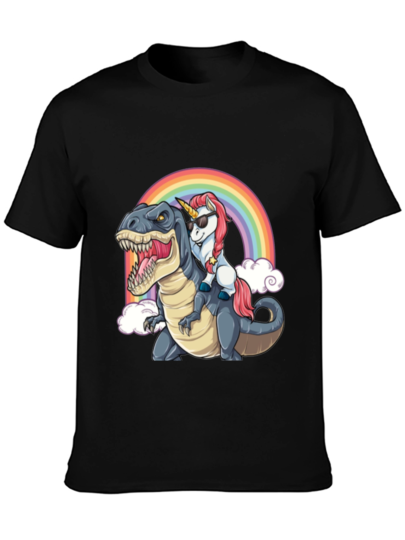 Unicorn Riding Dinosaur T-Shirt