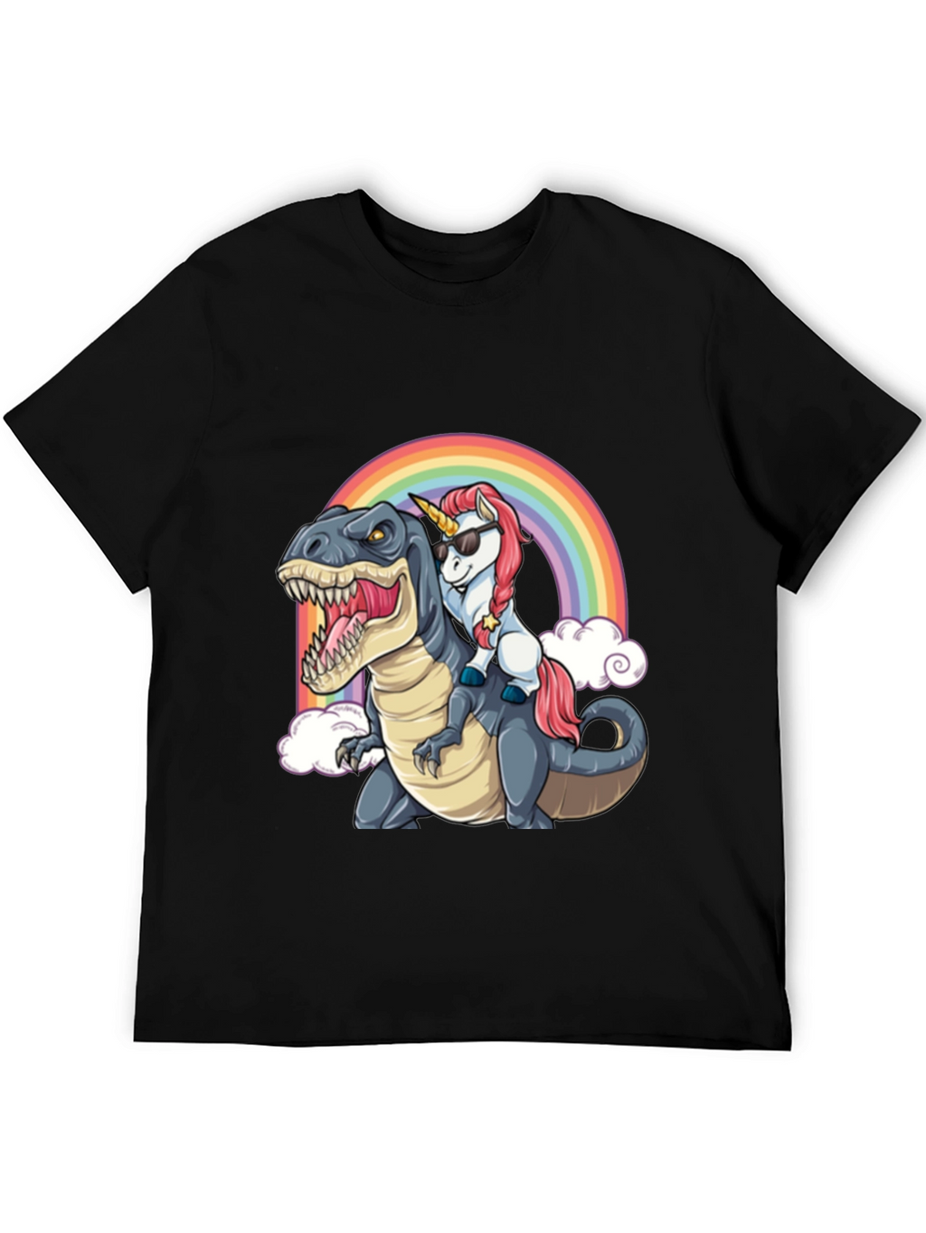 Unicorn Riding Dinosaur T-Shirt