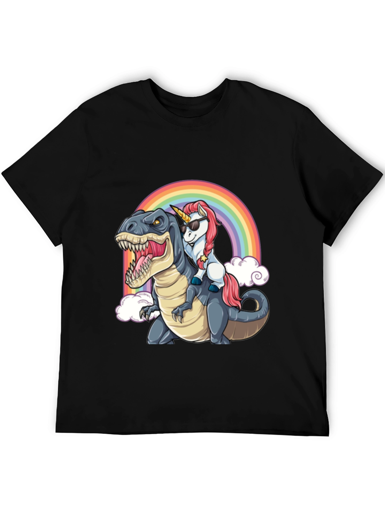 Unicorn Riding Dinosaur T-Shirt