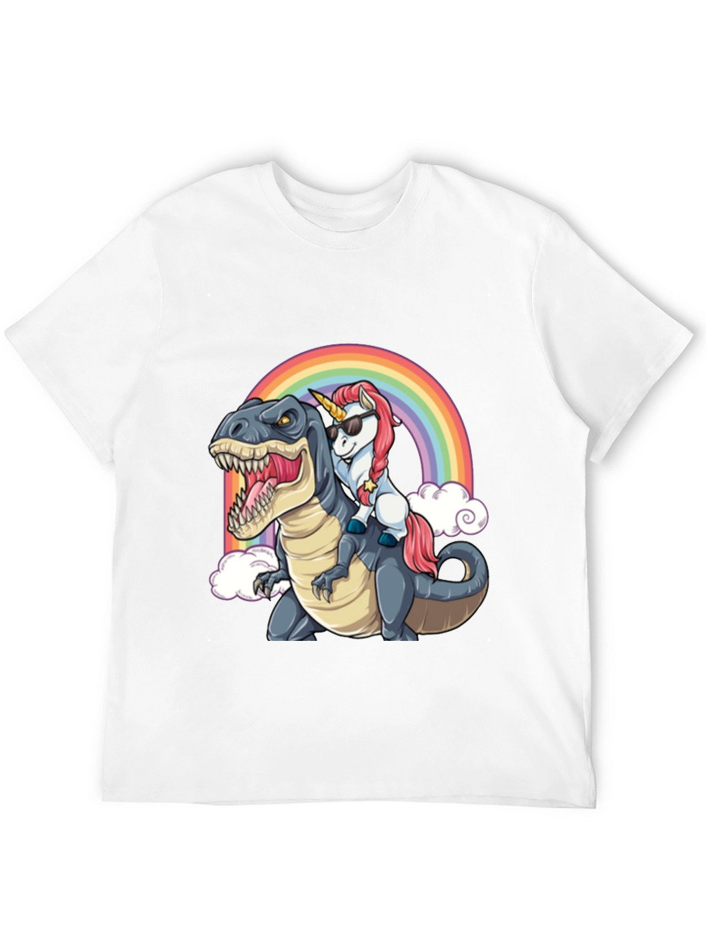 Unicorn Riding Dinosaur T-Shirt