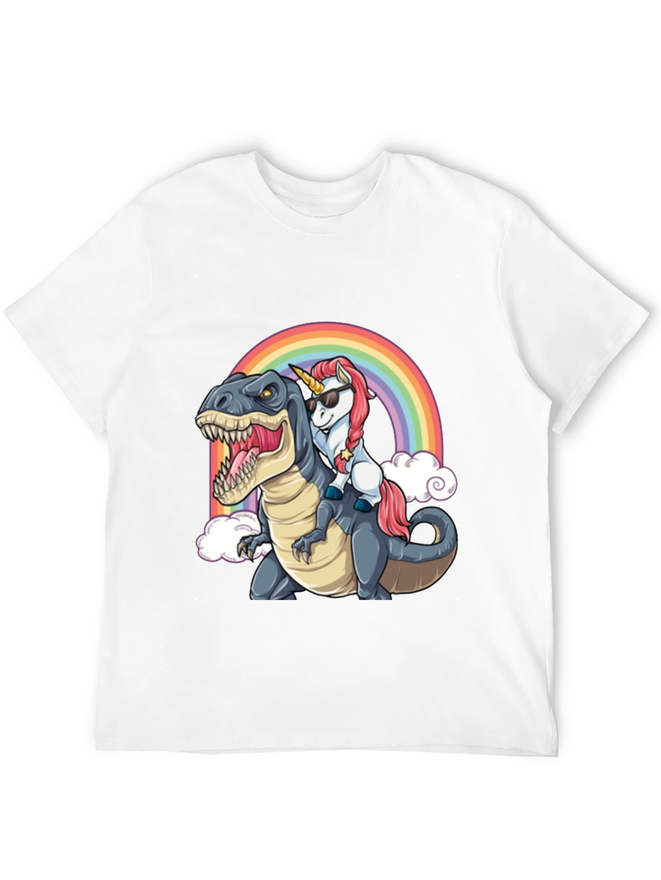 Unicorn Riding Dinosaur T-Shirt