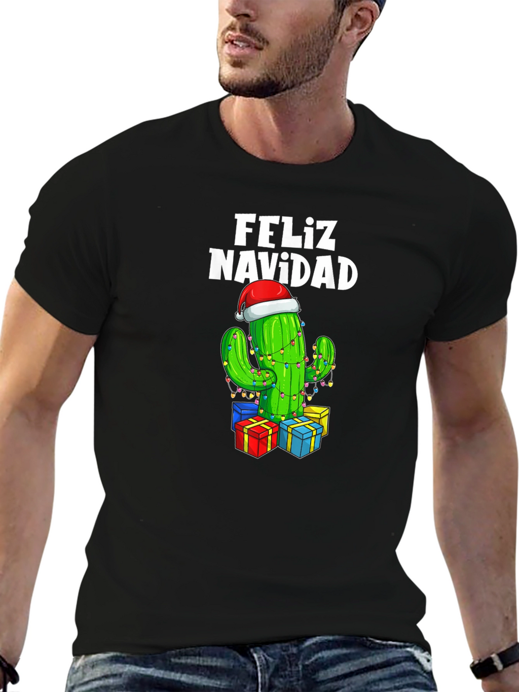 Feliz Navidad Cactus Christmas T-Shirt