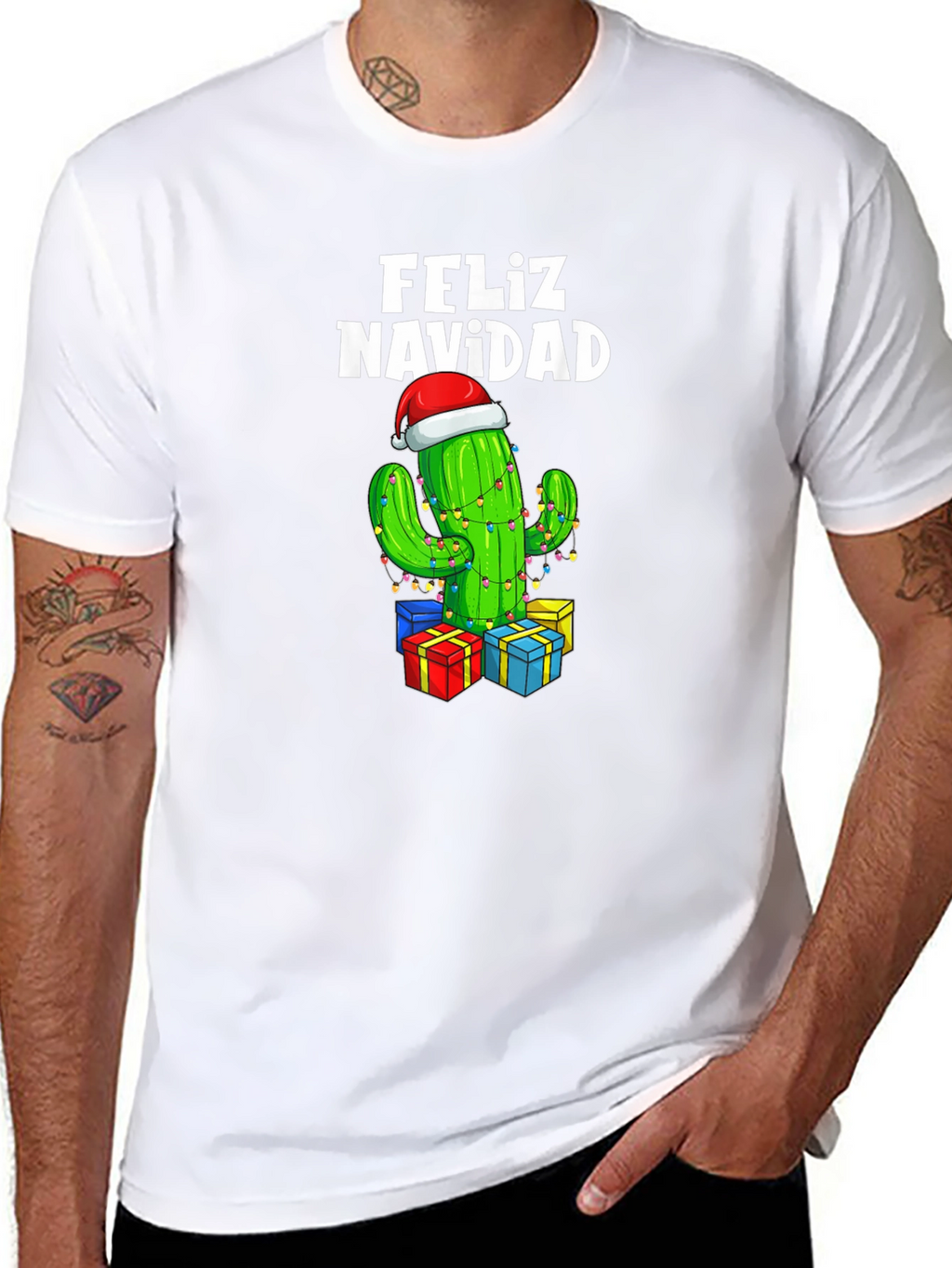 Feliz Navidad Cactus Christmas T-Shirt