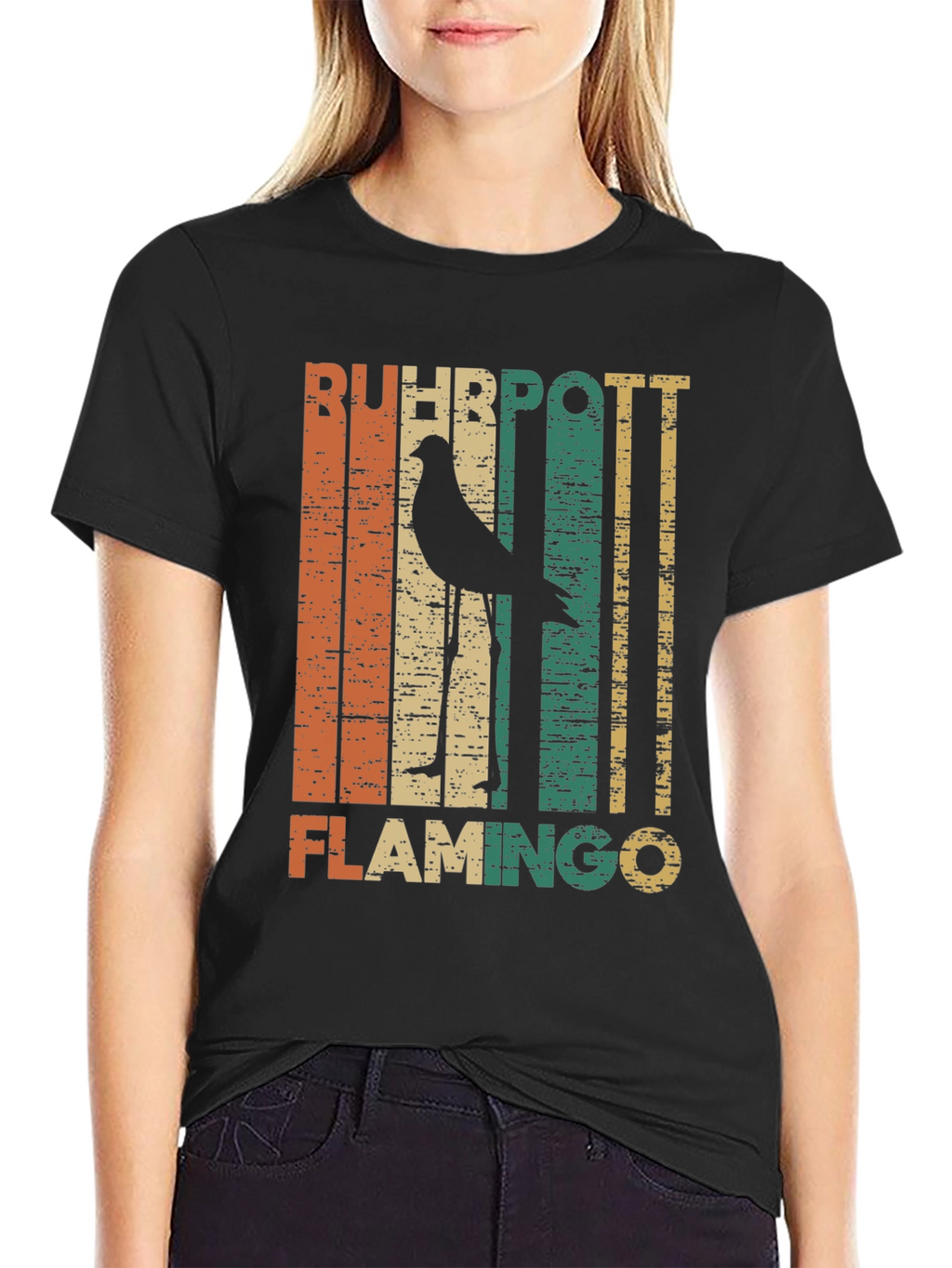Retro Ruhhpott Flamingo Graphic T-Shirt