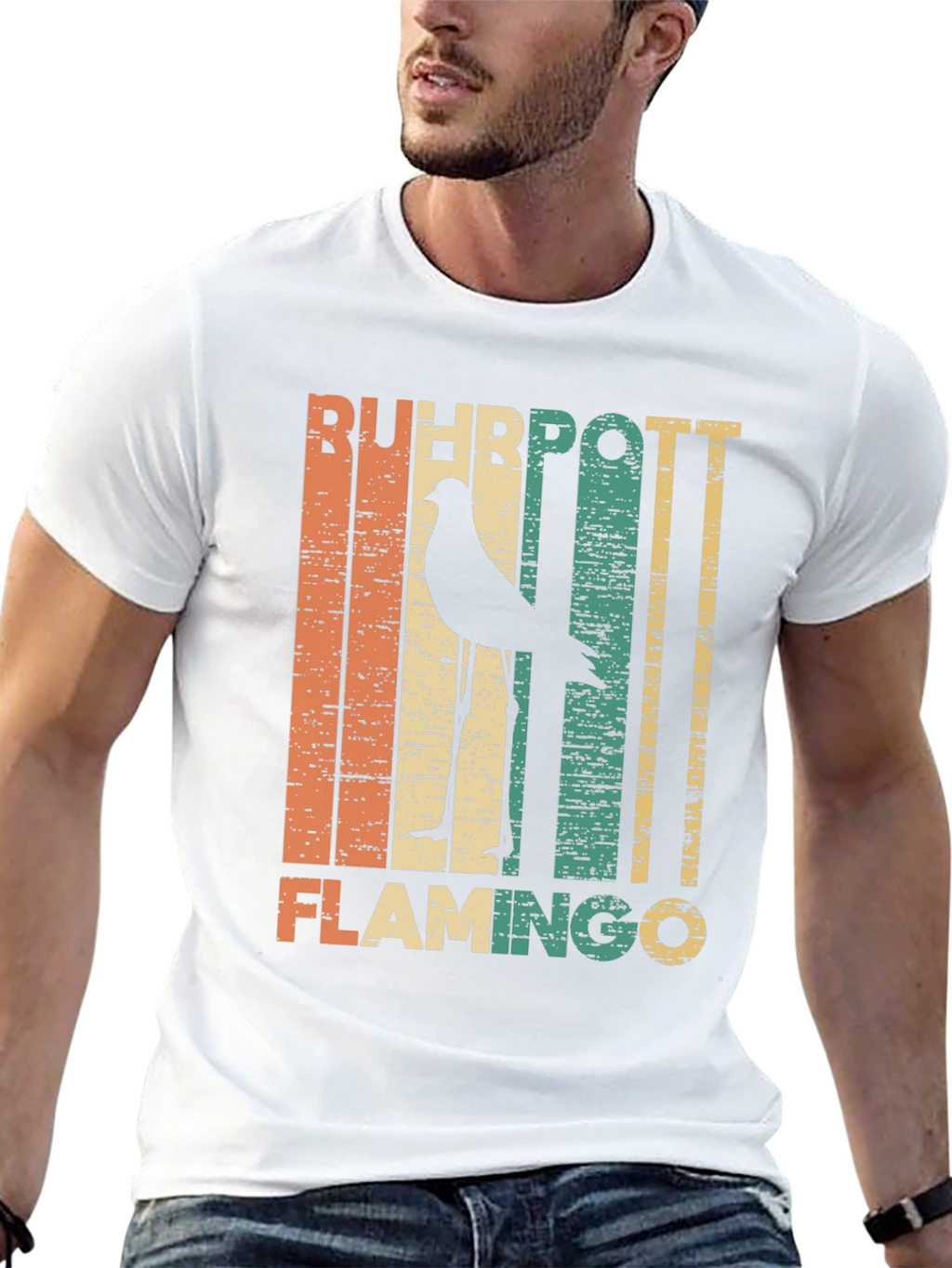 Retro Ruhhpott Flamingo Graphic T-Shirt