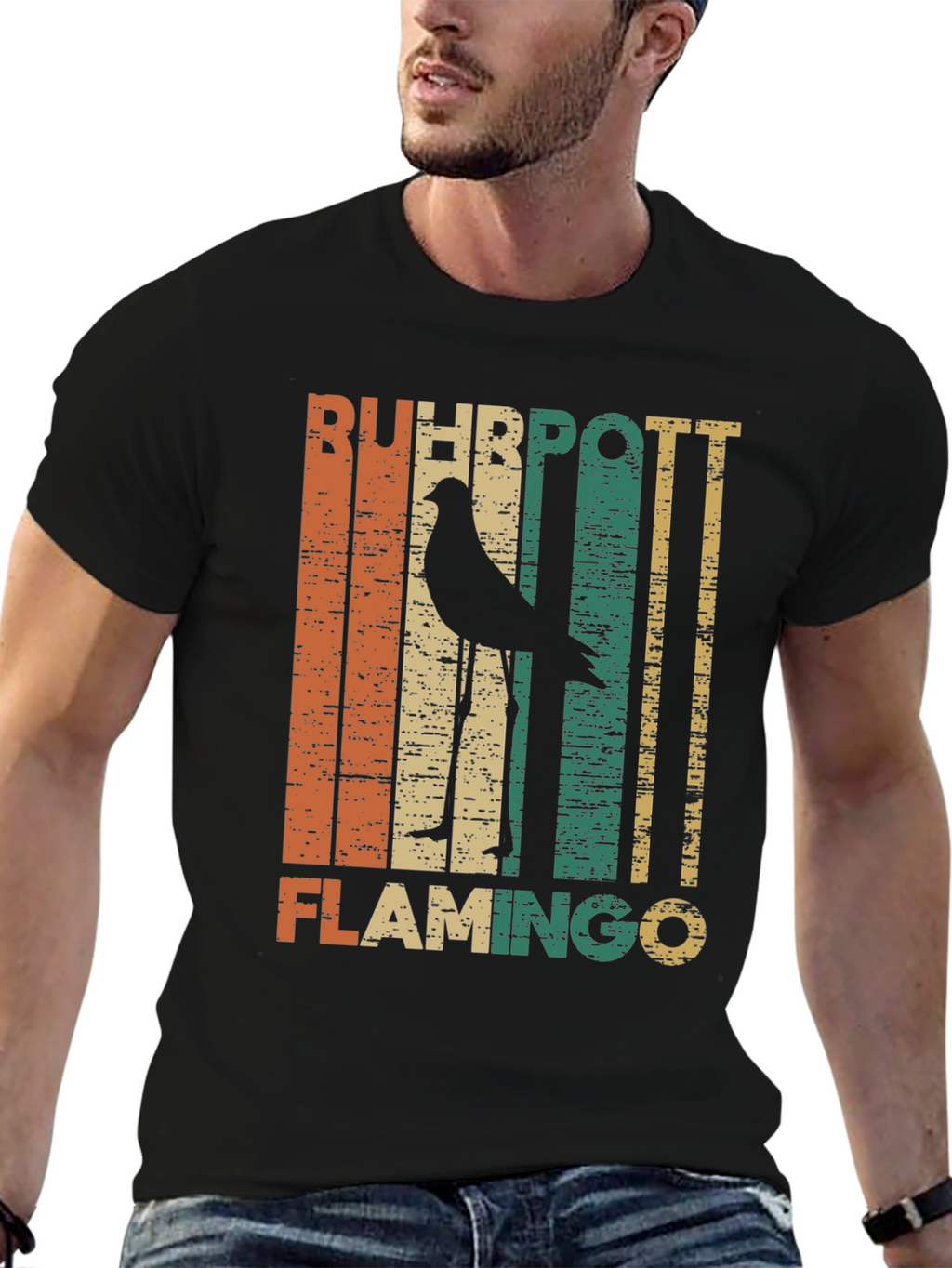 Retro Ruhhpott Flamingo Graphic T-Shirt