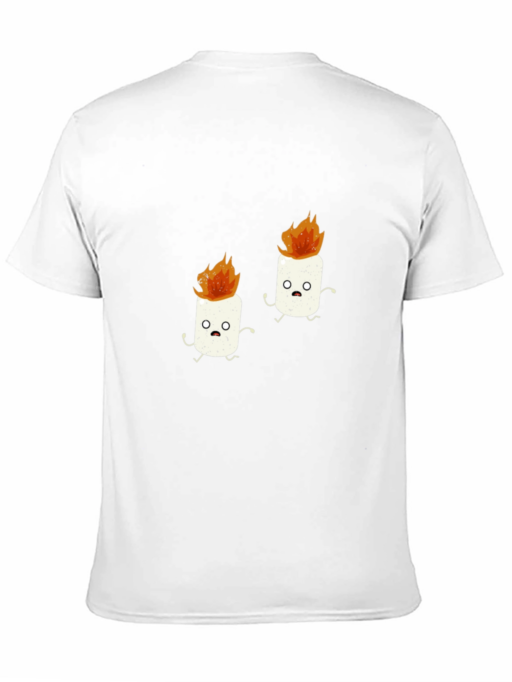 Funny Marshmallow Fire Graphic Black T-Shirt