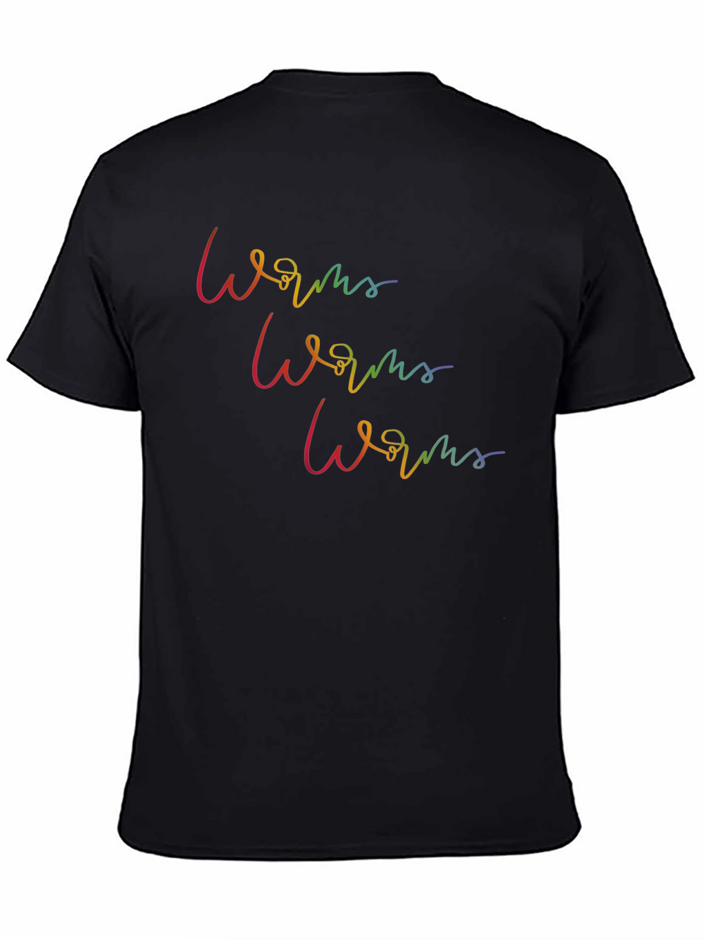 Rainbow Worms Graphic Tee - Black Cotton T-Shirt