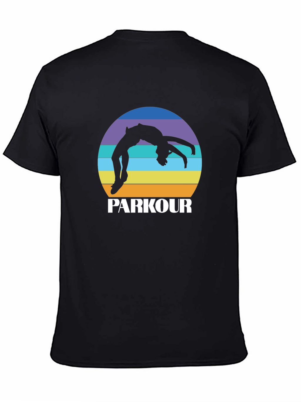 Parkour Silhouette Tee - Retro Sunset Design