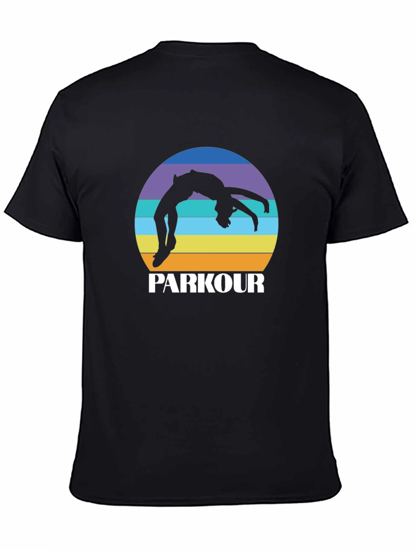 Parkour Silhouette Tee - Retro Sunset Design