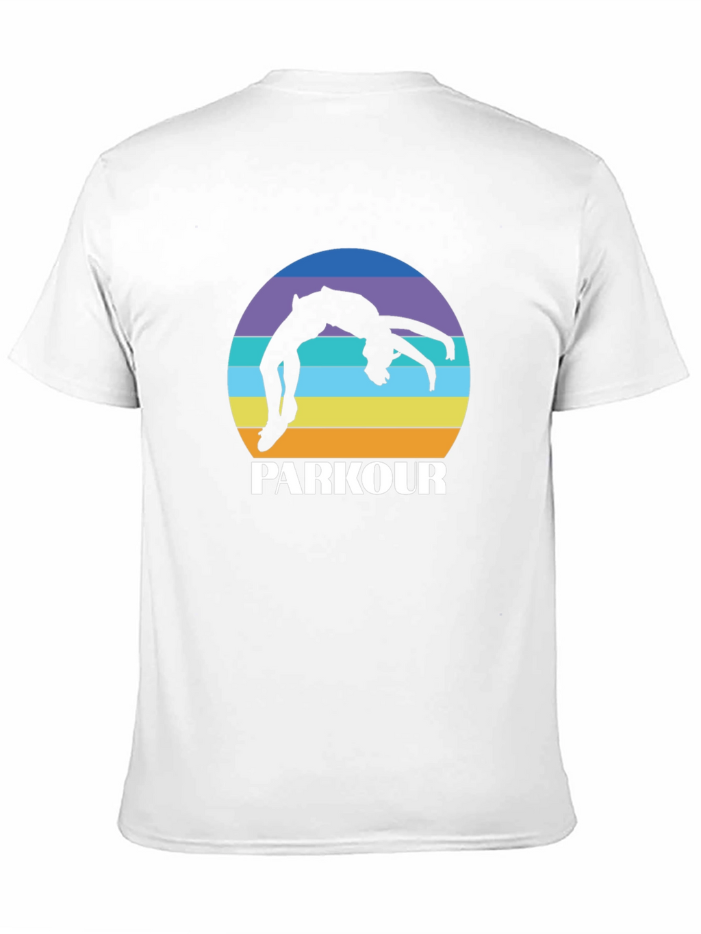 Parkour Silhouette Tee - Retro Sunset Design