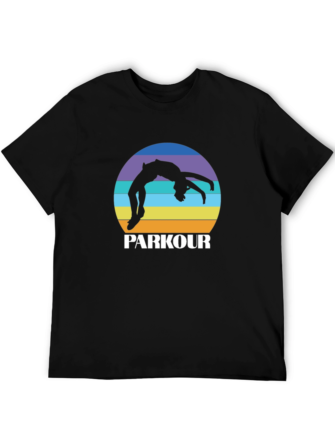 Parkour Silhouette Tee - Retro Sunset Design
