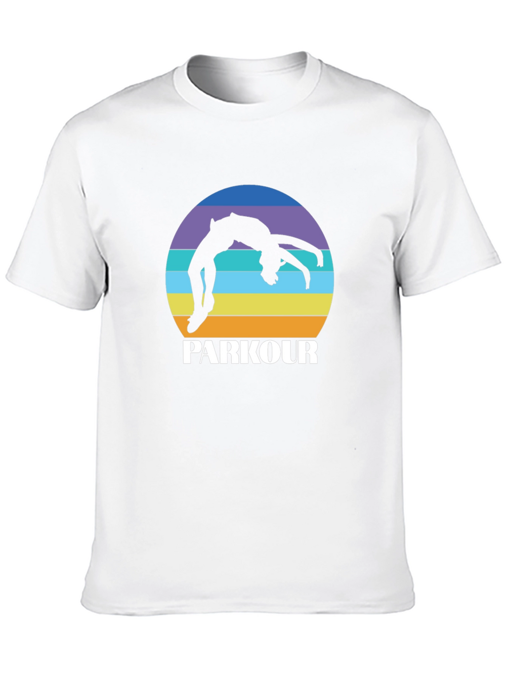 Parkour Silhouette Tee - Retro Sunset Design