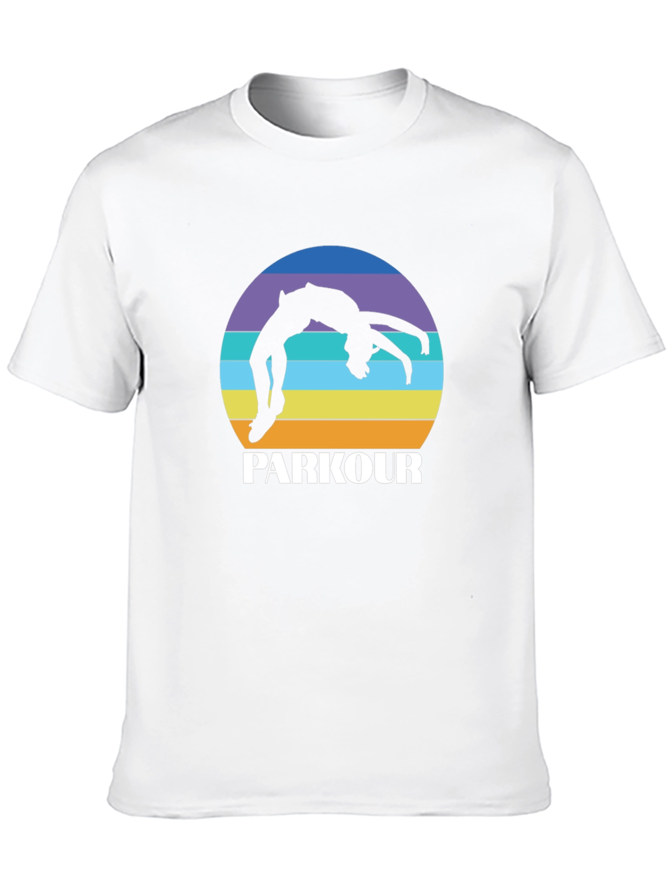 Parkour Silhouette Tee - Retro Sunset Design