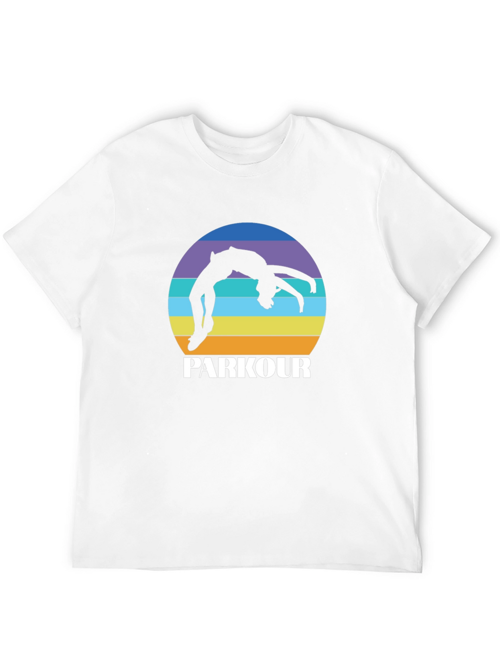 Parkour Silhouette Tee - Retro Sunset Design