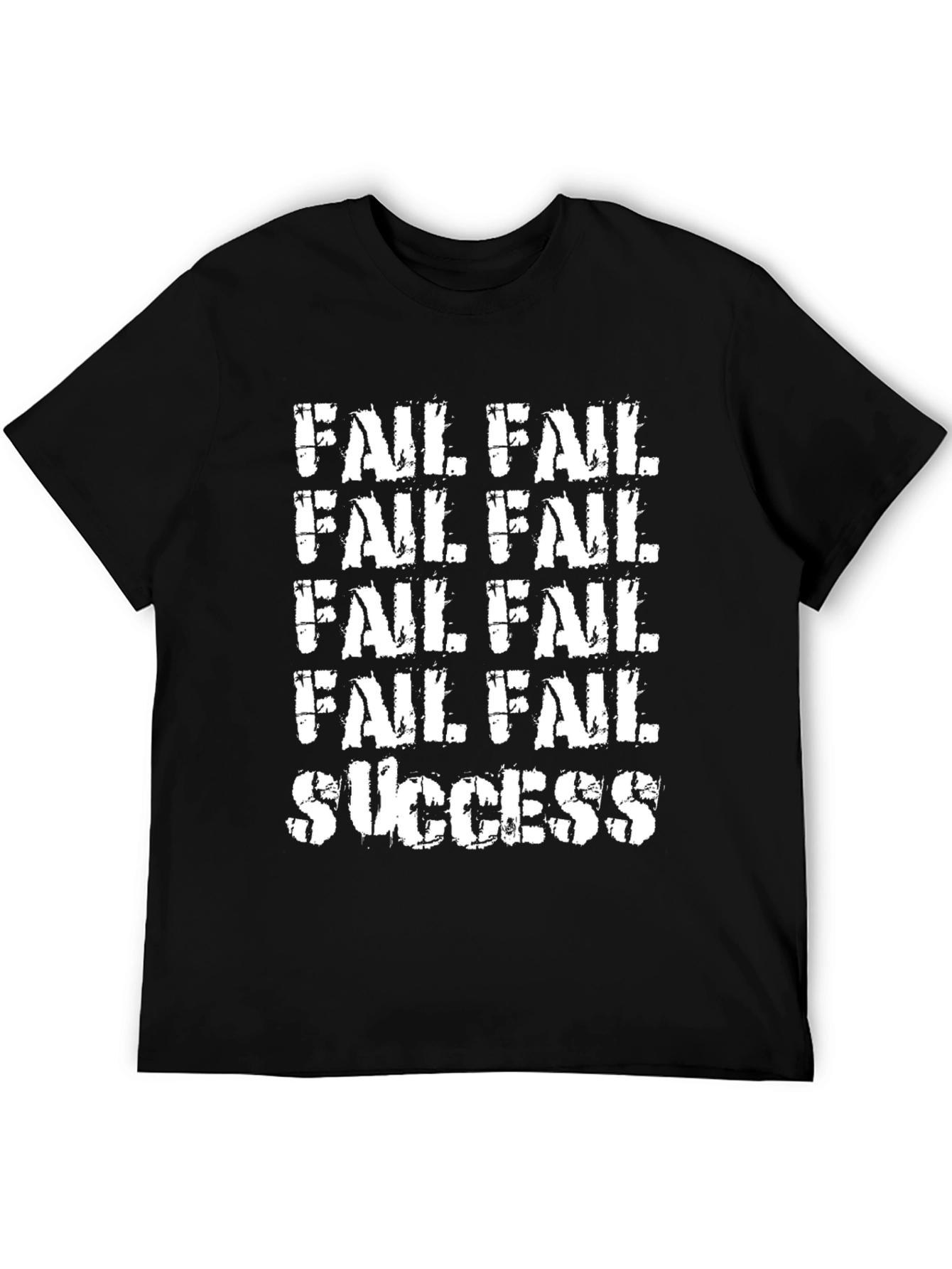 Fail Fail Fail Success Graphic Tee - Black T-Shirt