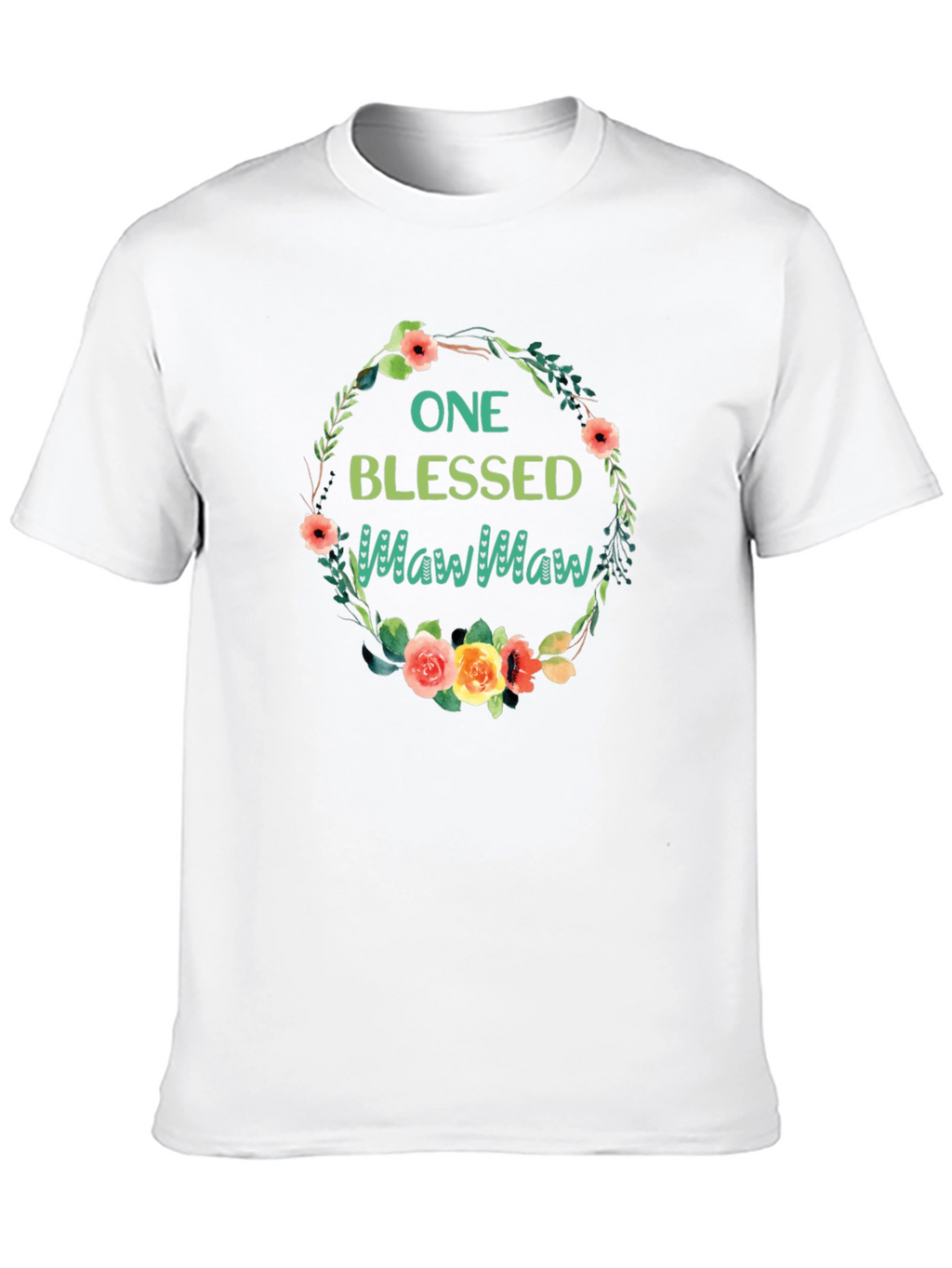 Blessed MawMaw Floral Wreath T-Shirt