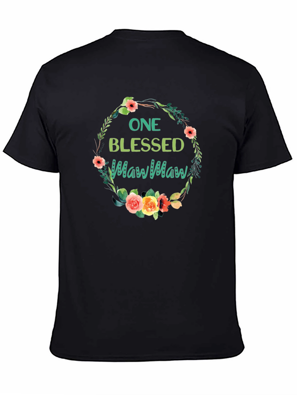 Blessed MawMaw Floral Wreath T-Shirt