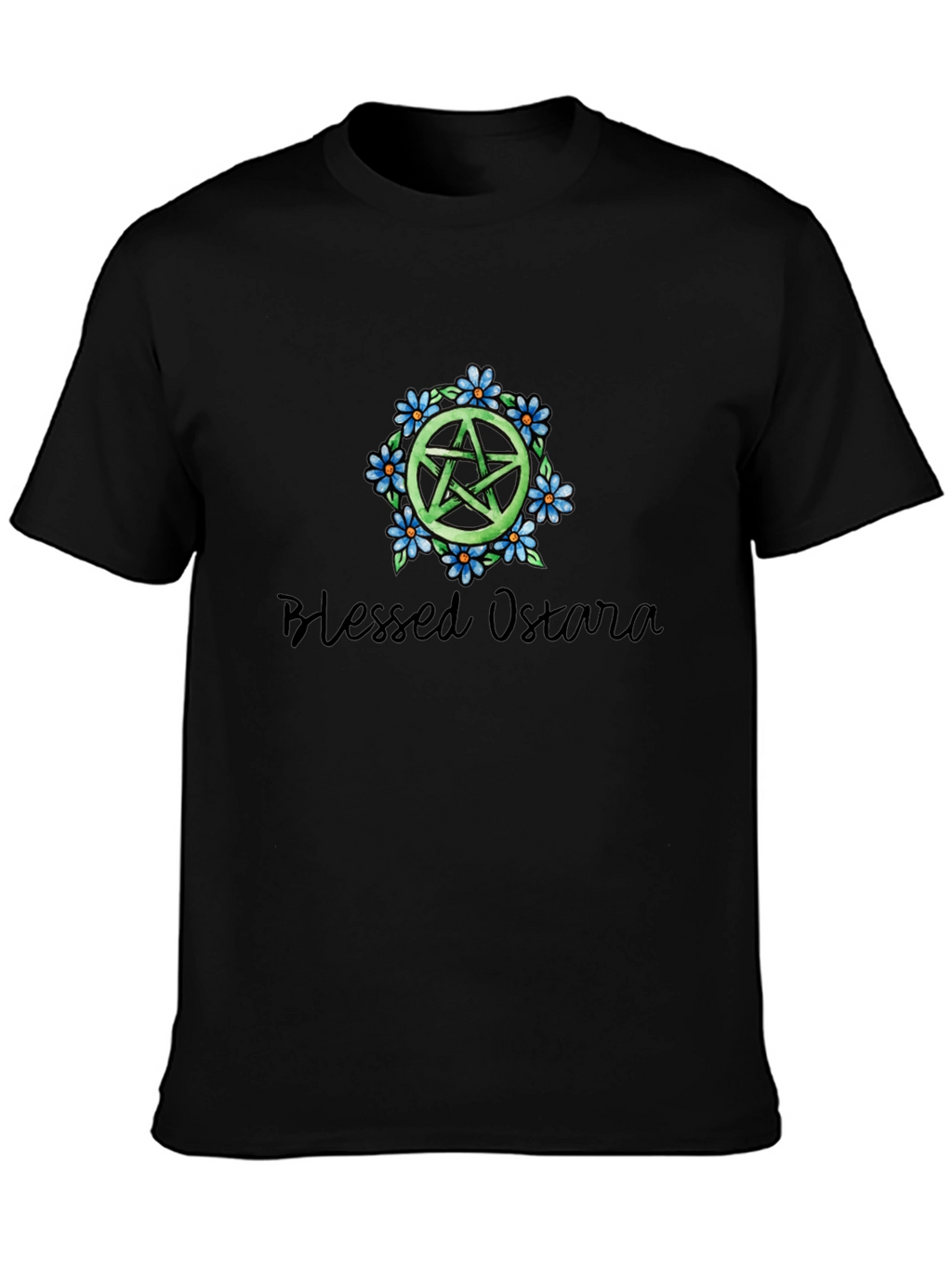 Blessed Ostara Pentacle T-Shirt - Black