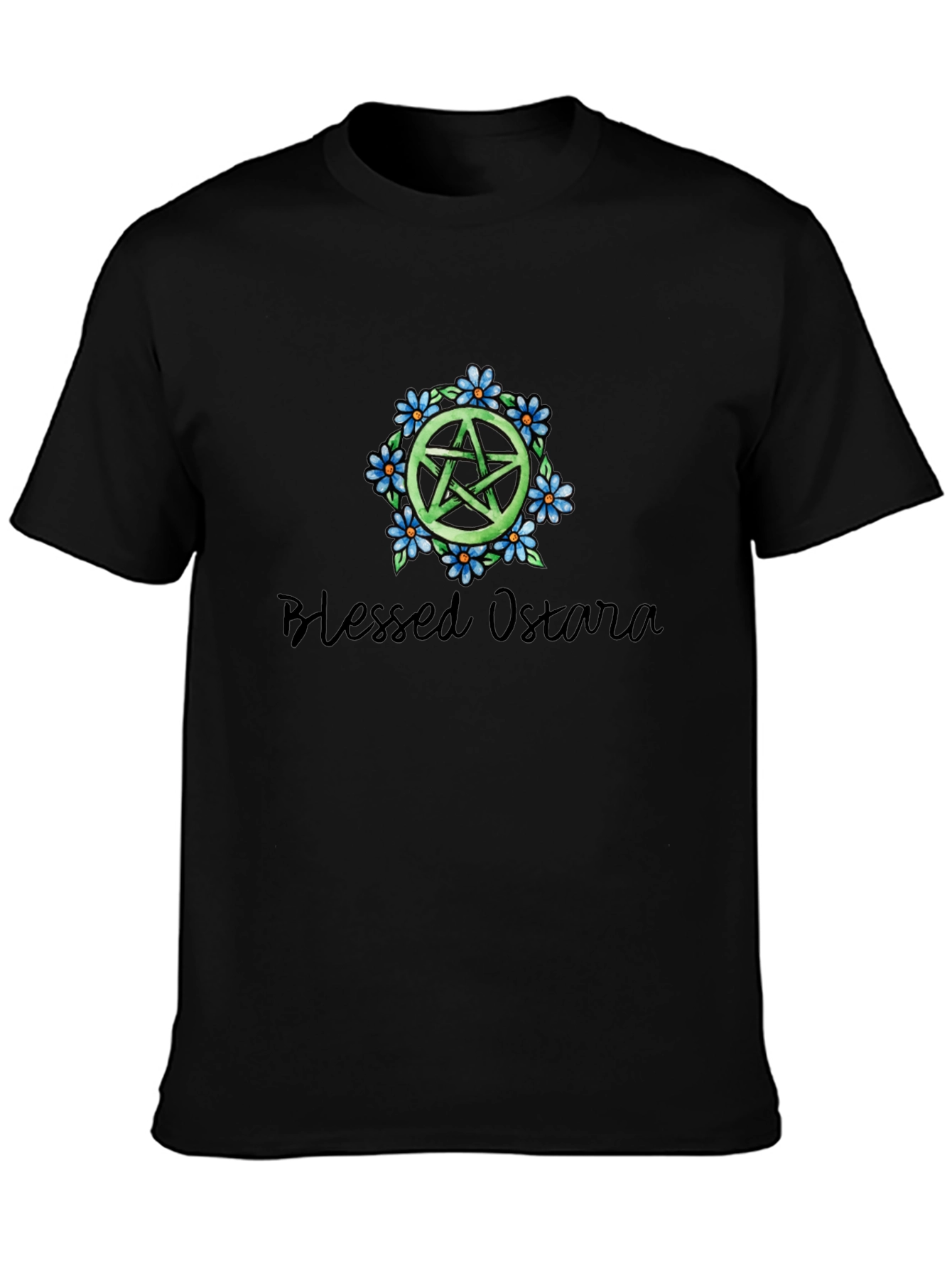 Blessed Ostara Pentacle T-Shirt - Black